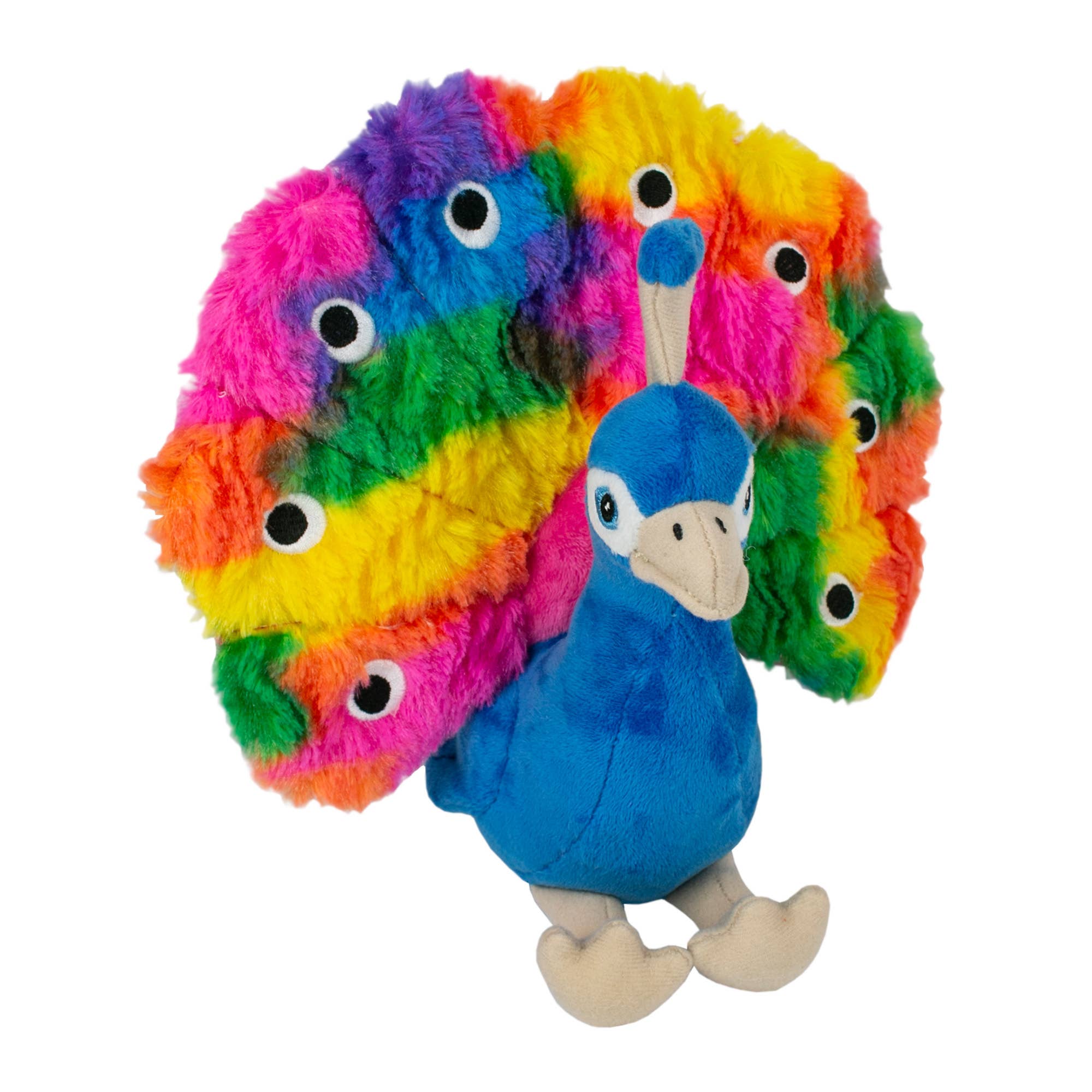Tall Tails Peacock with Squeaker colorful detail