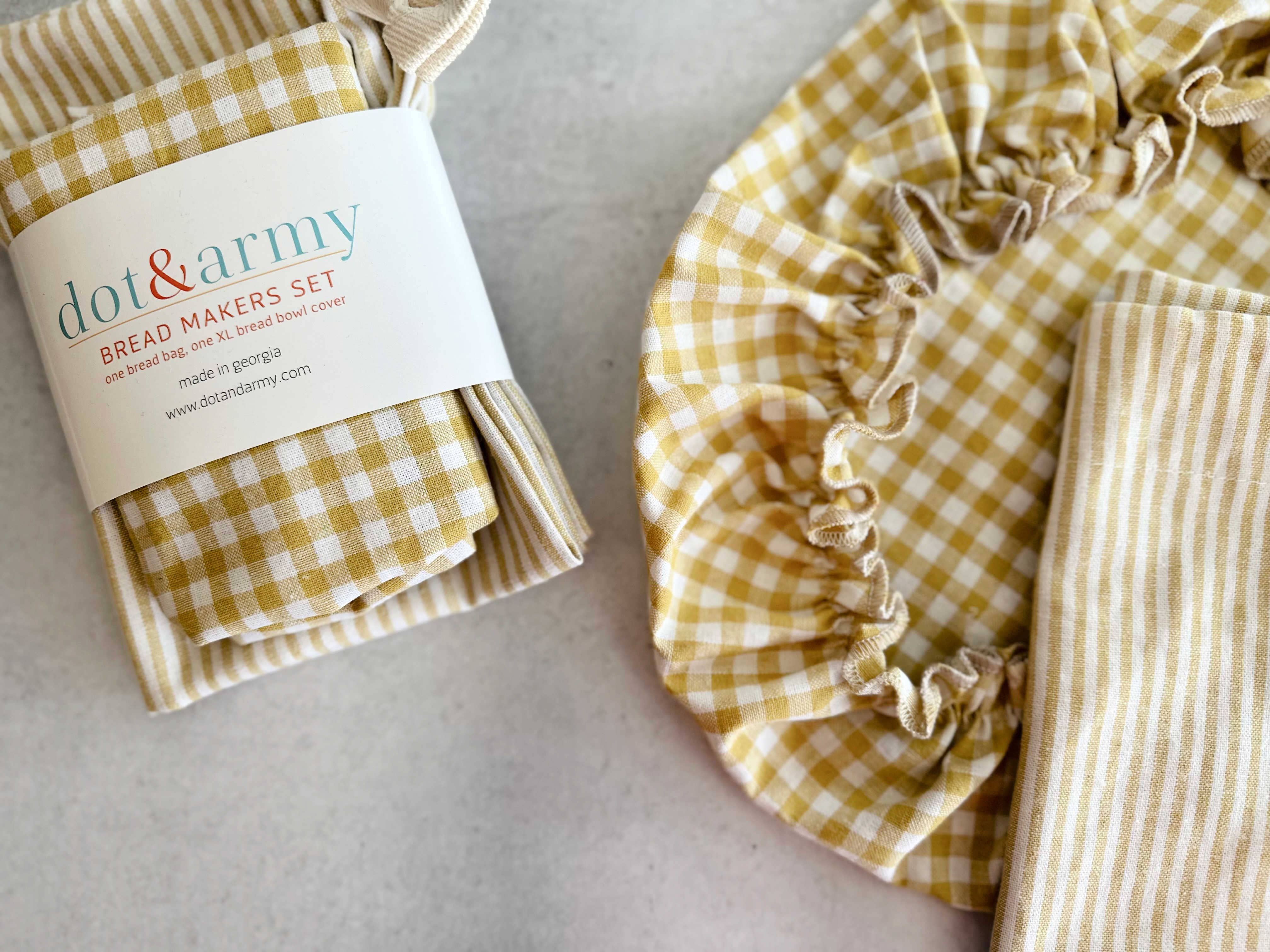 Honey Bread Makers Set reusable bread bag and bowl cover