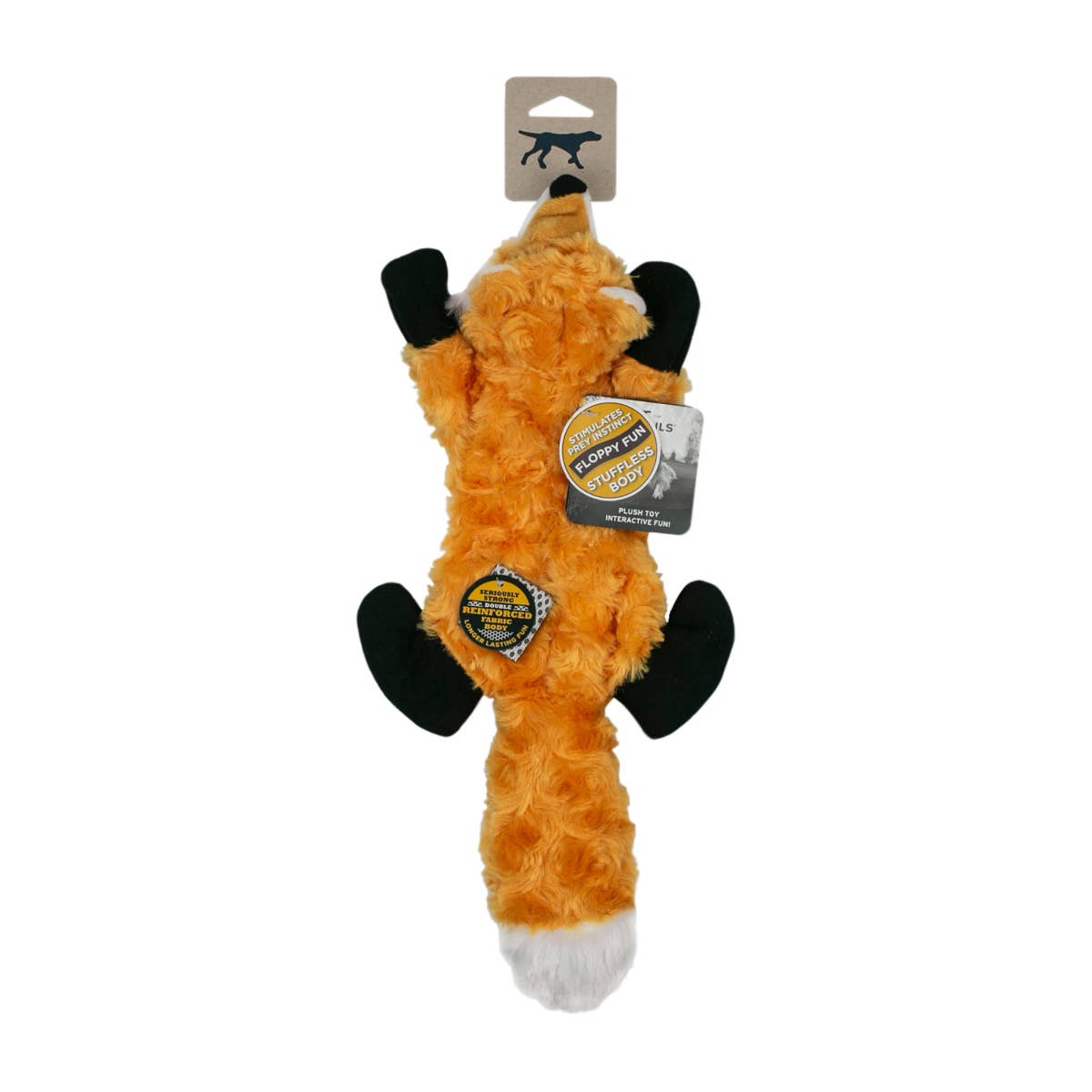 Tall Tails Stuffless Fox Squeaker Dog Toy full length