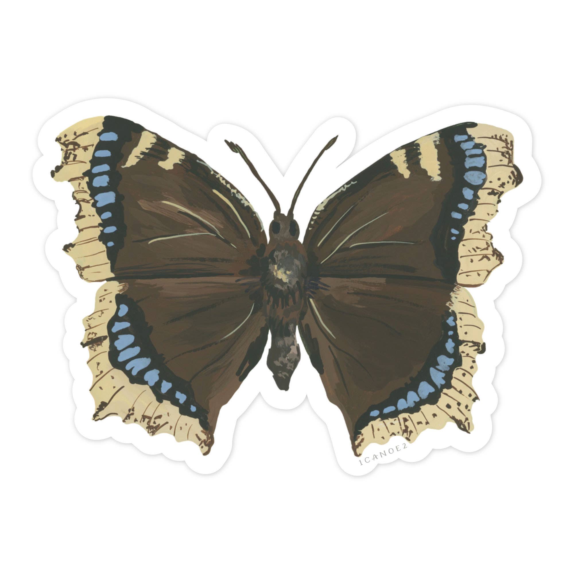 Mourning Cloak Butterfly Decal Sticker