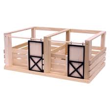 Wooden 2 stall stable toy alternate view