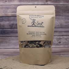Sugar Brook peanut butter and blueberry mini dog biscuits