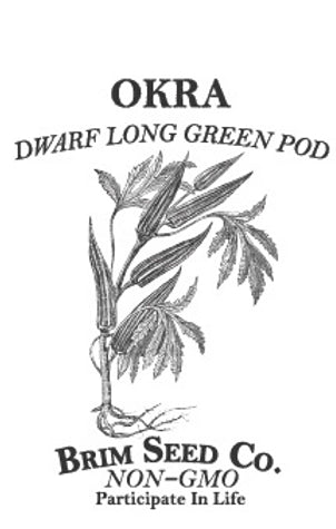 Brim Seed Co. - Dwarf Long Green Pod Okra Seed