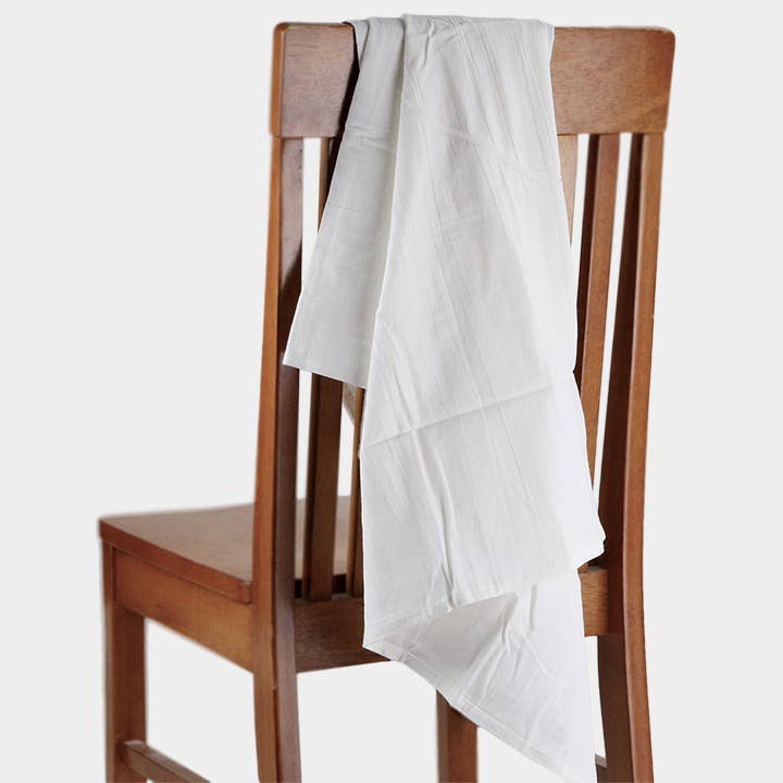 Jumbo organic flour sack towels folded stack detail