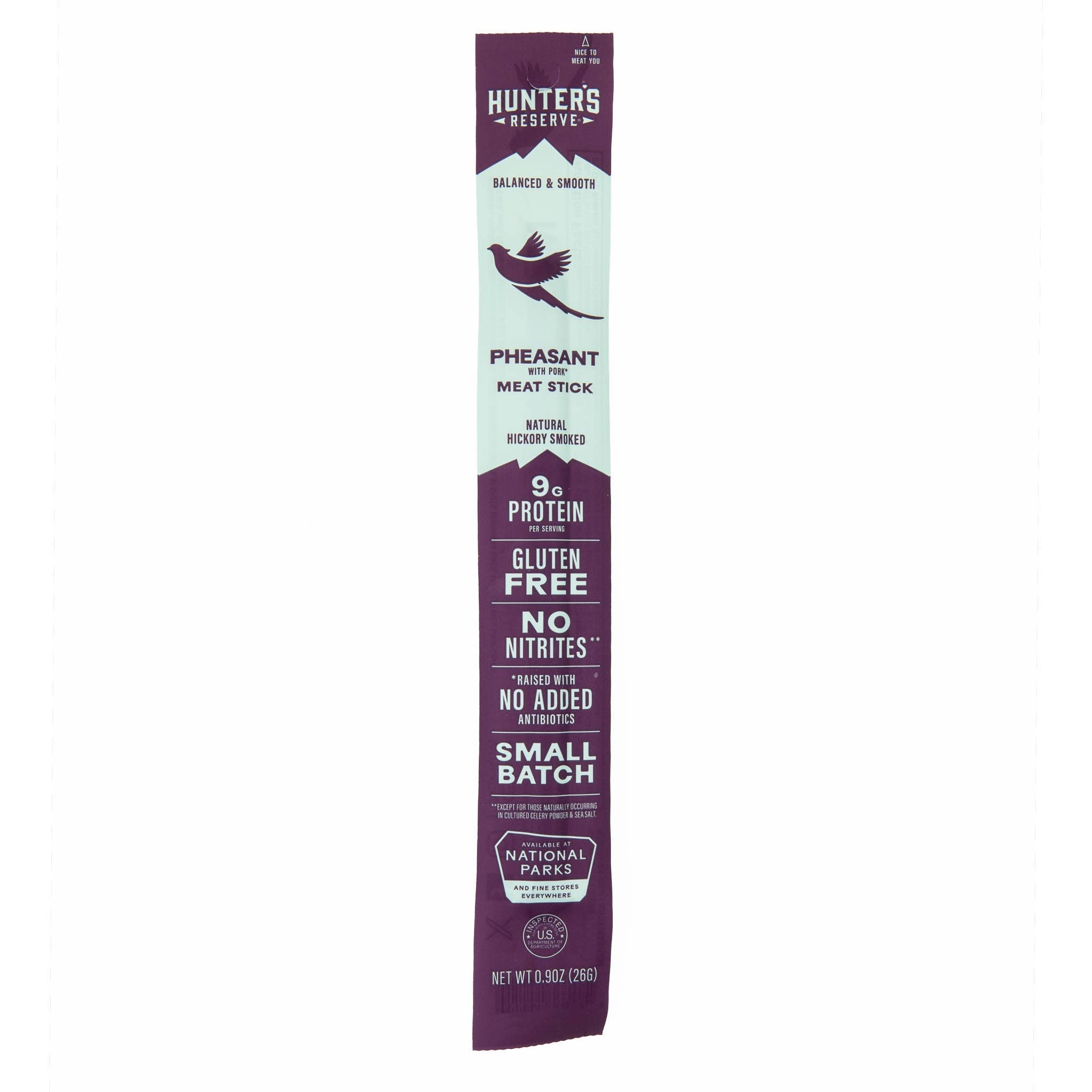 Pheasant meat sticks nutritional information label