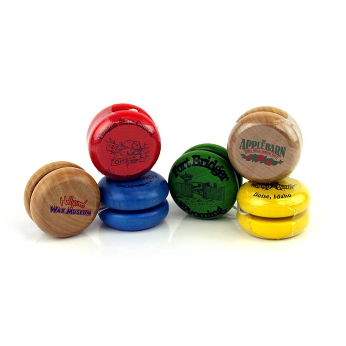 Custom Imprinted Classic Wooden Yo-Yos assorted colors