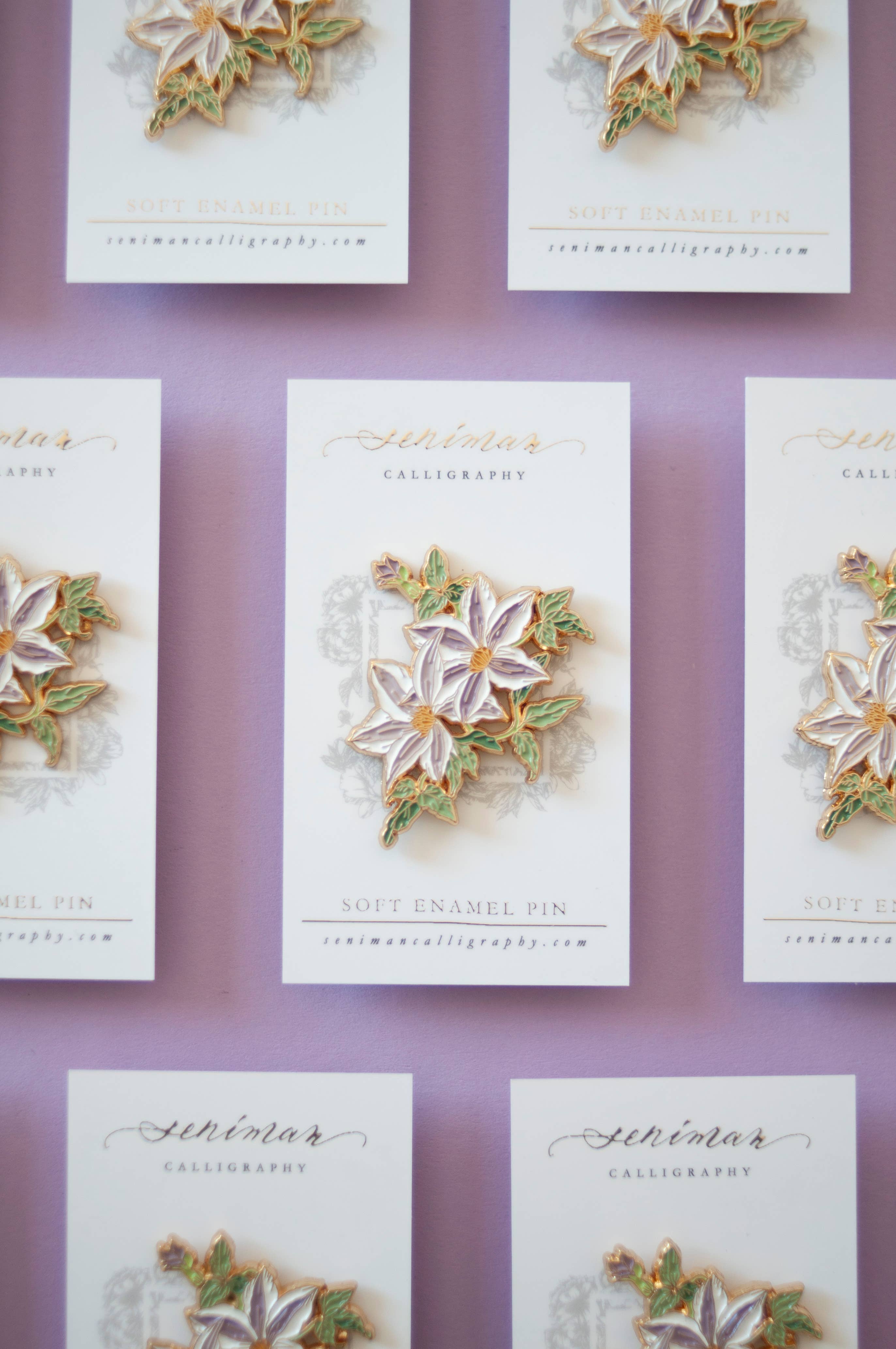 Clematis Enamel Pin