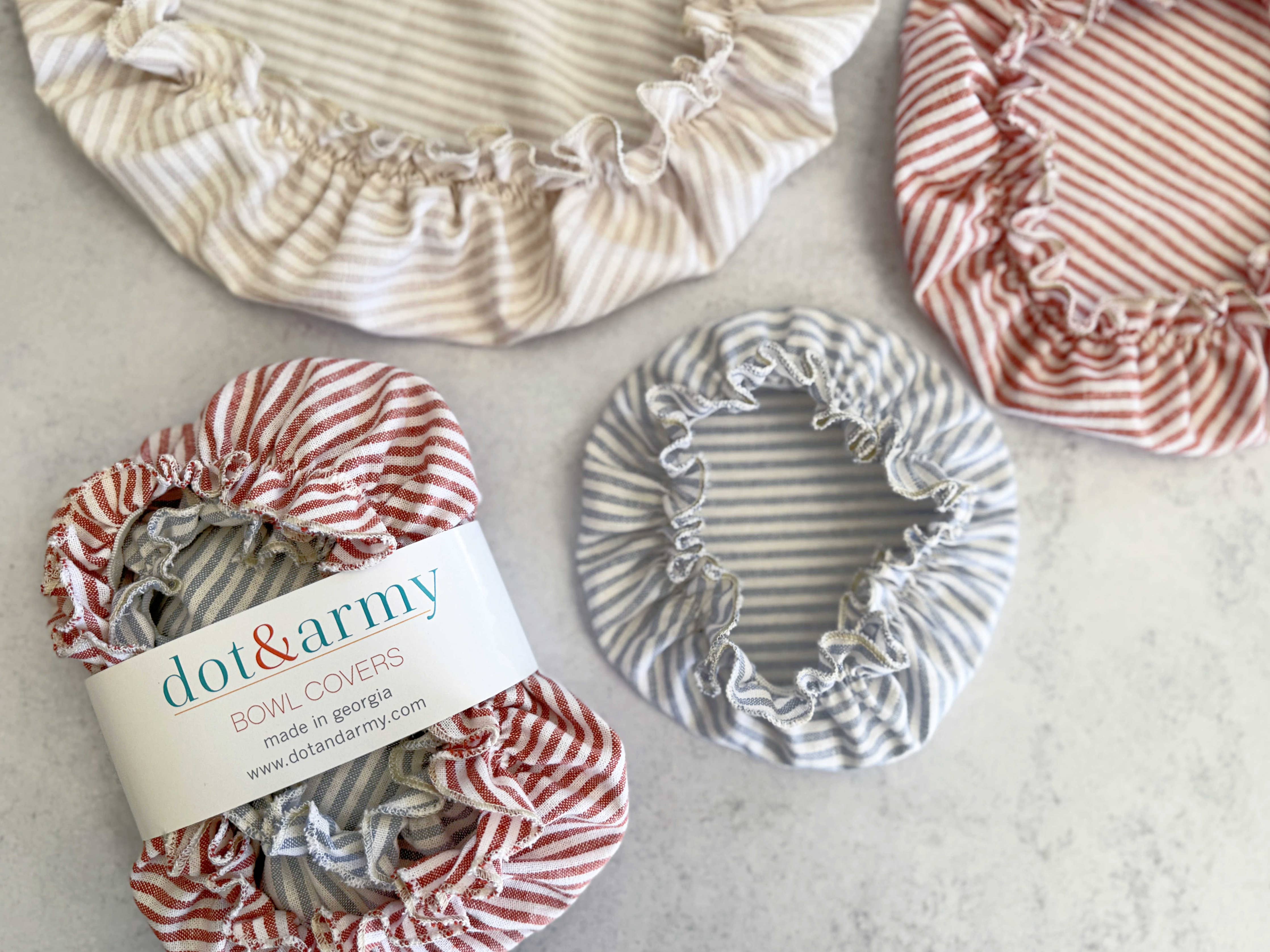 Americana Stripe Bowl Covers, set of three