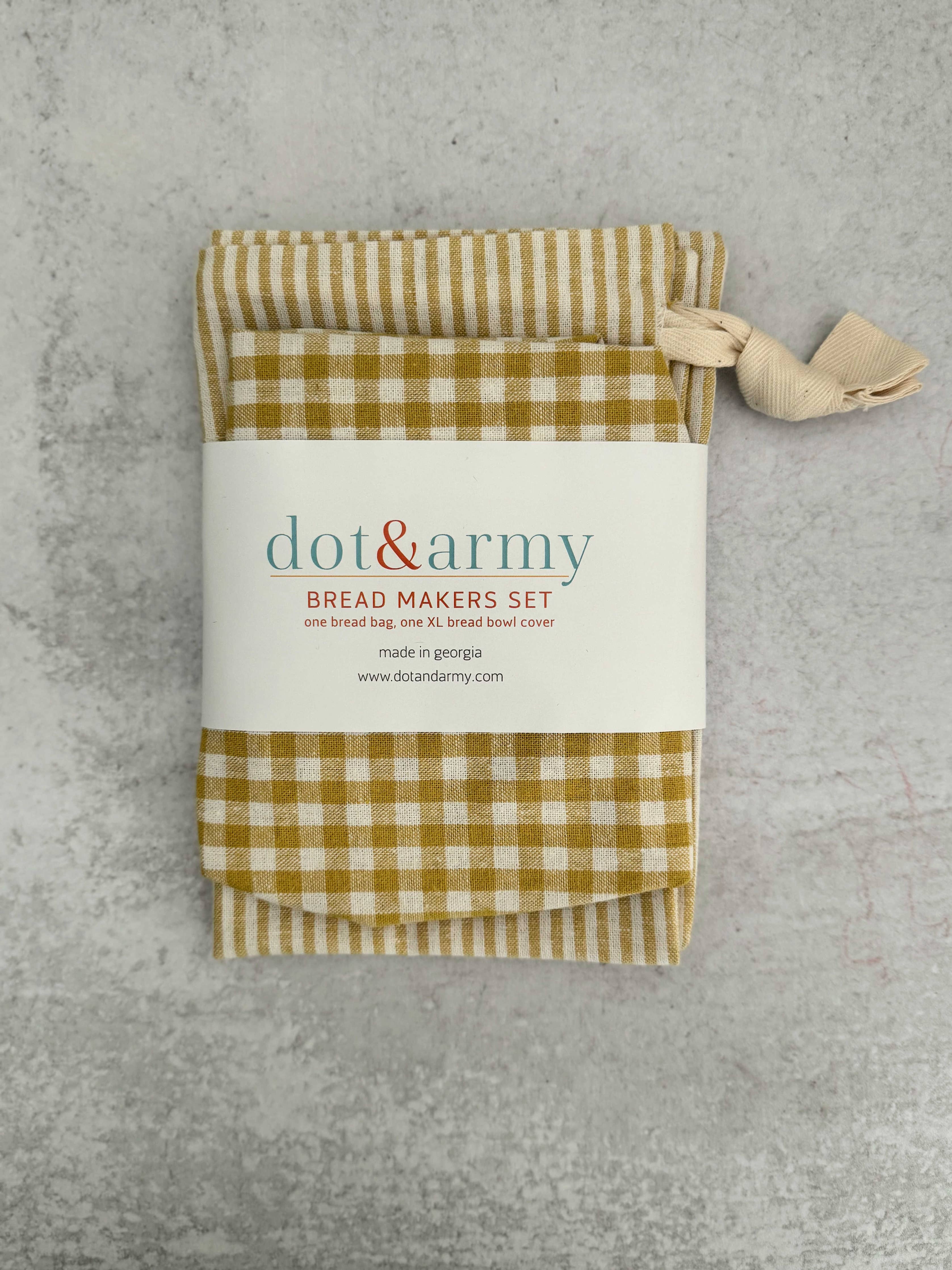 Stripe and Check Bread Makers Set bread bag detail