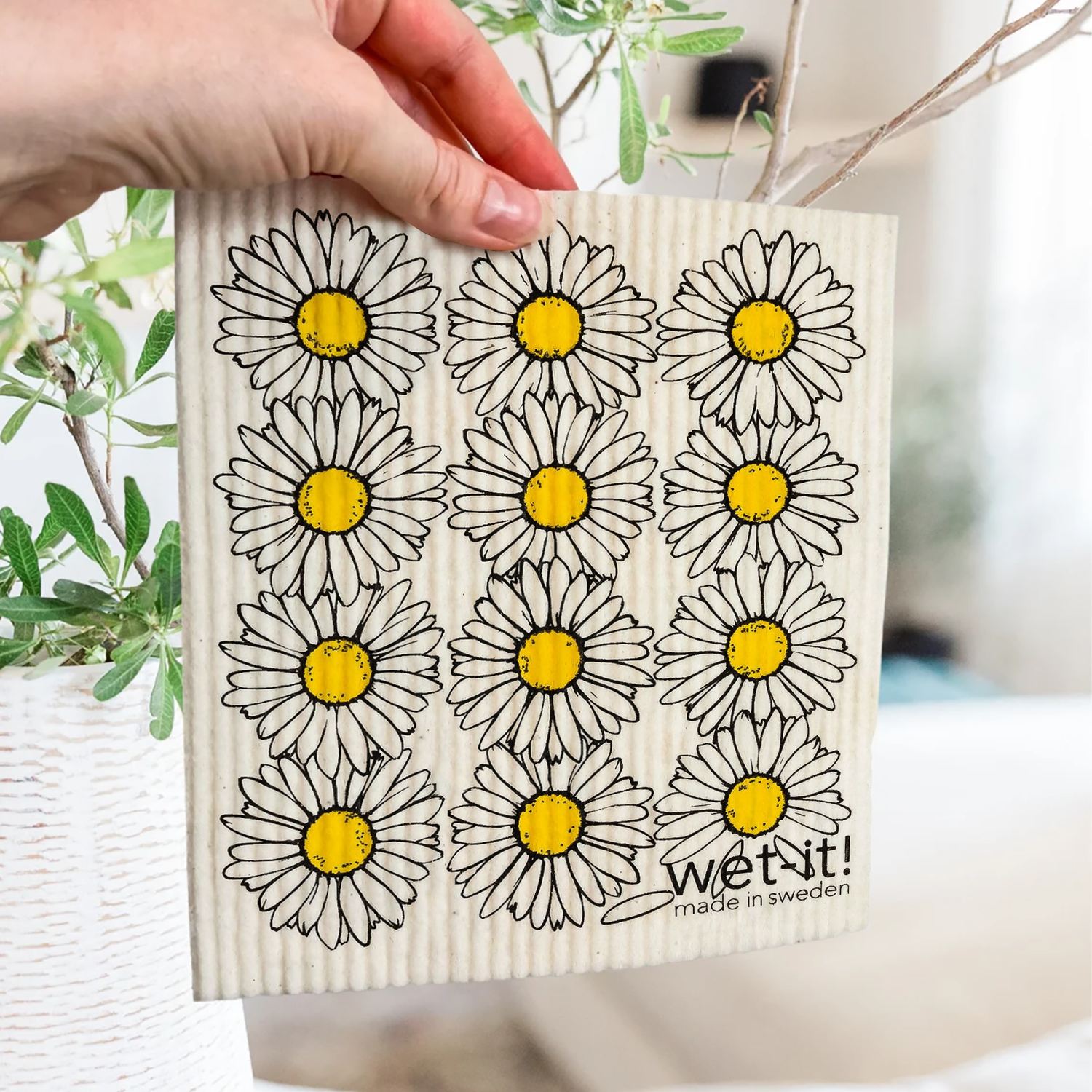 Daisies Swedish Cloth absorbent sponge cloth alternate view