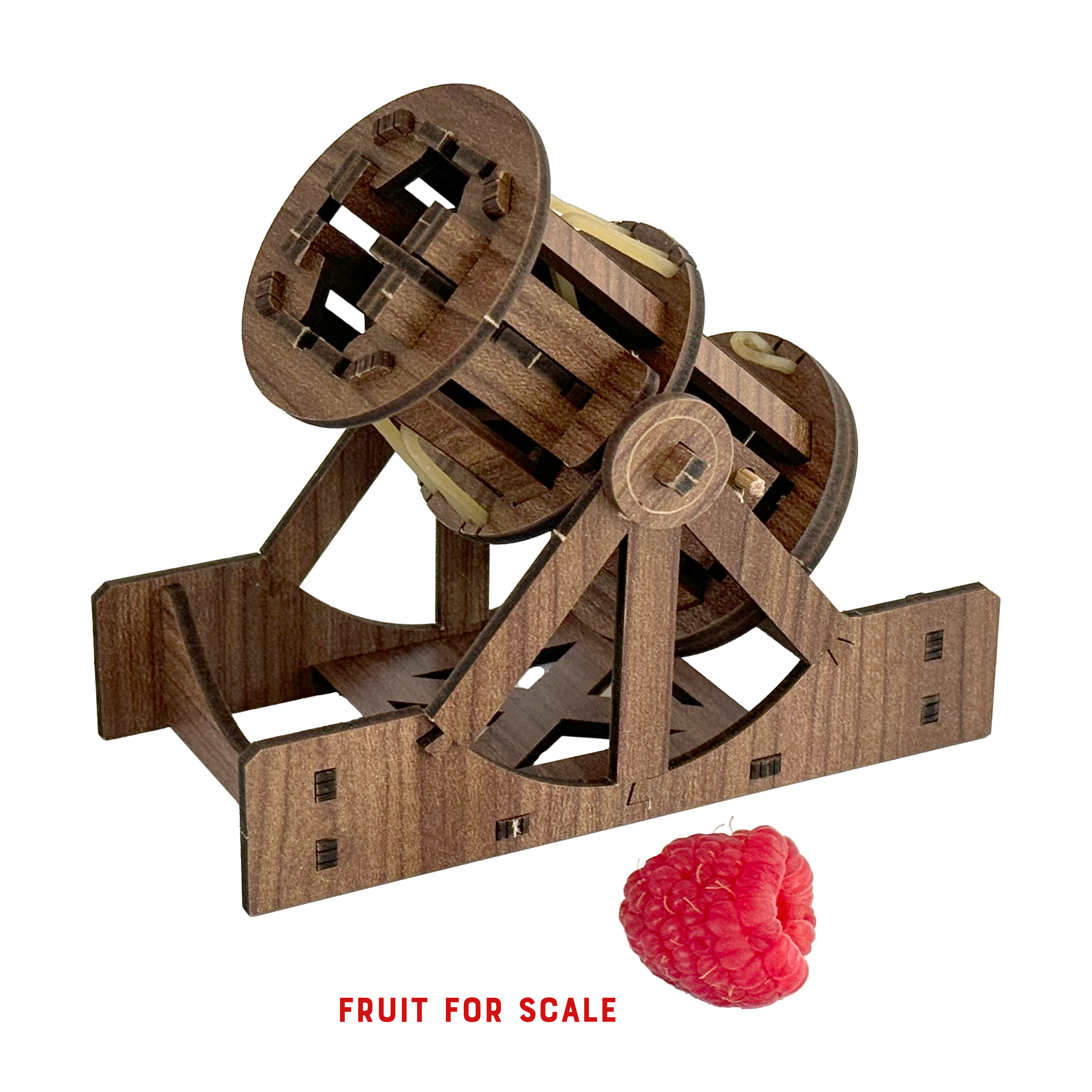 Mini Cannon wooden model kit partially assembled