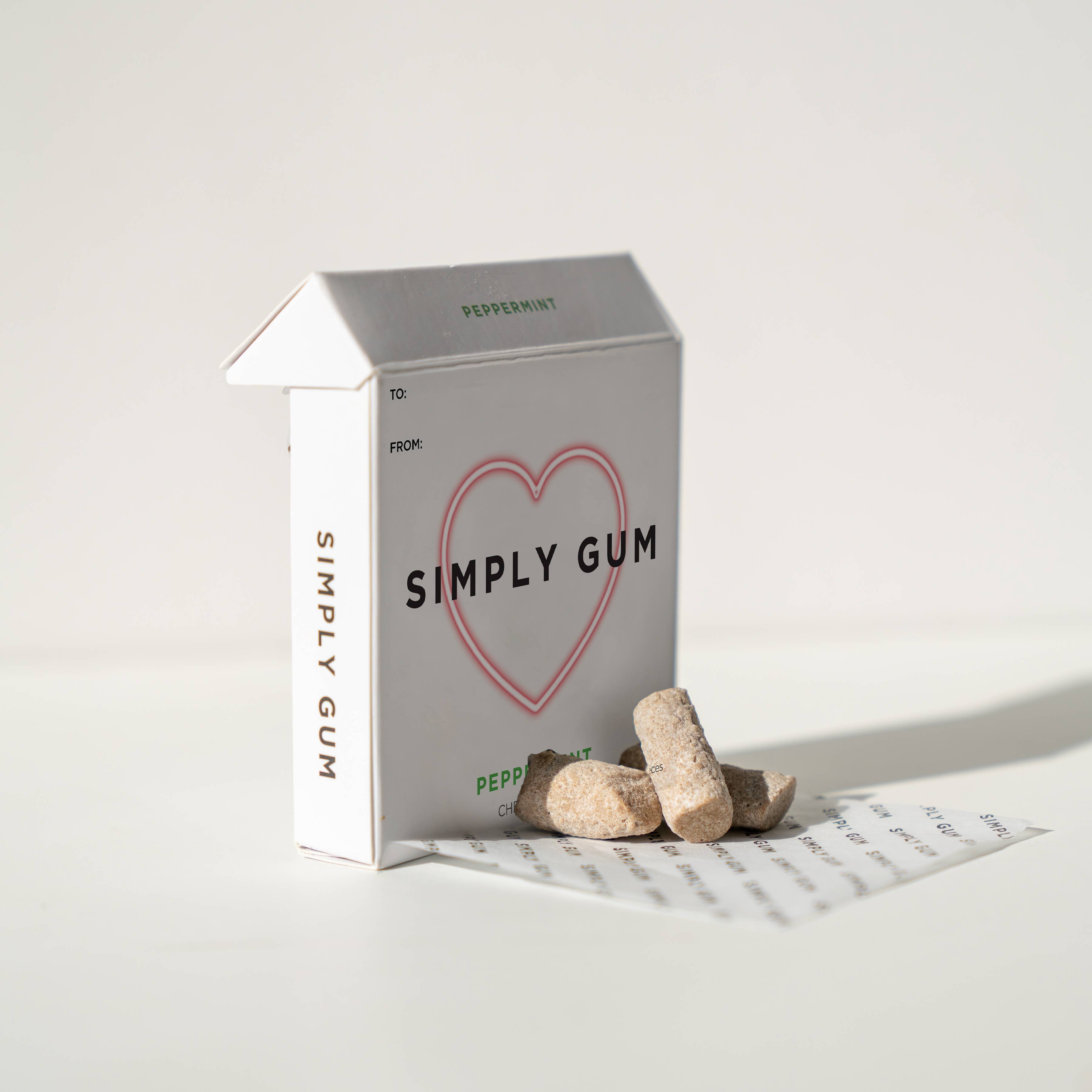 Heart Box Peppermint Gum - Natural + Plastic-Free