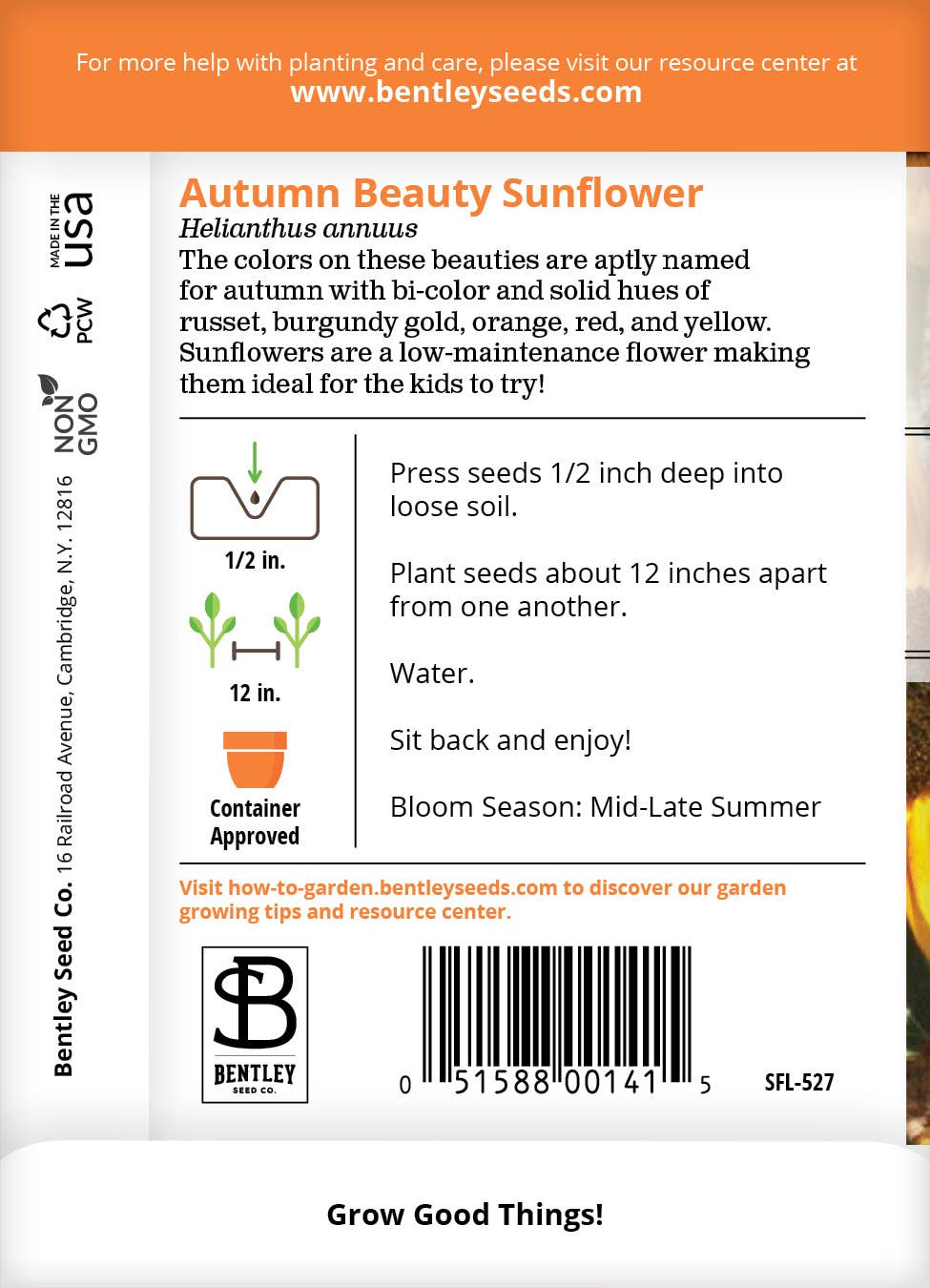 Autumn Beauty Sunflower seeds planting instructions