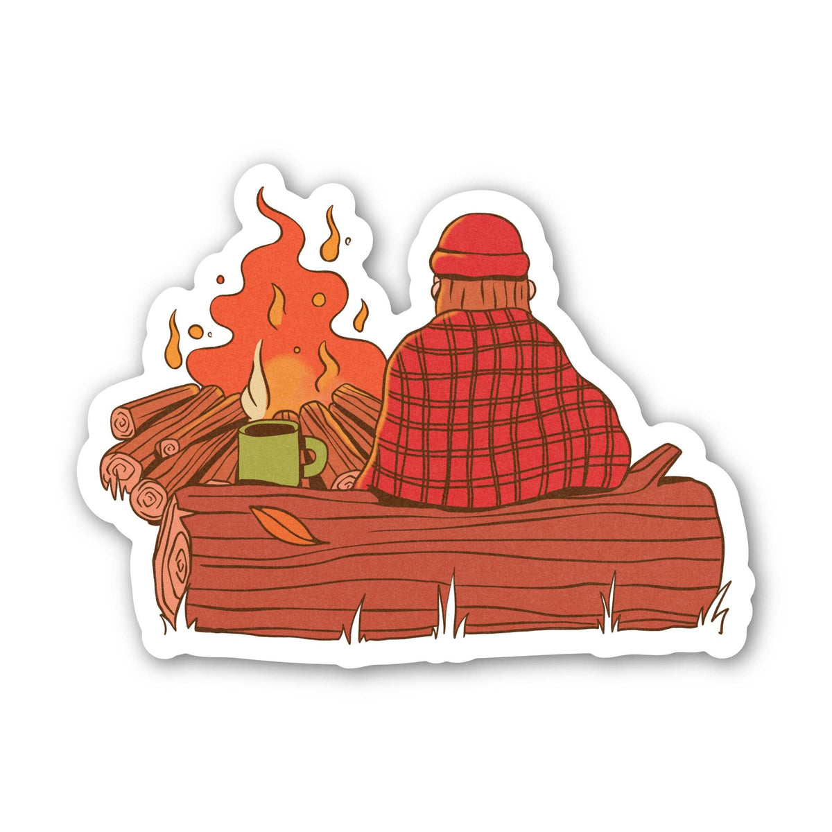 Cozy Fall Wood Fire Sticker