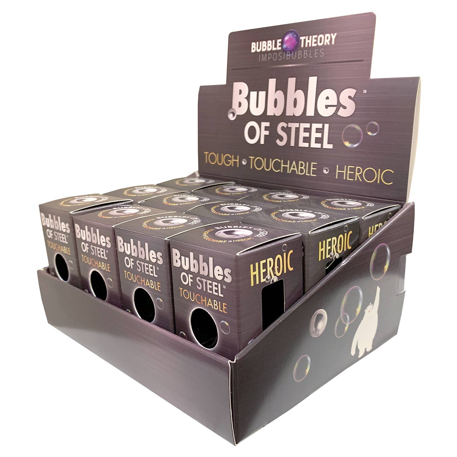 Bubbles of Steel touchable bubbles in use outdoors