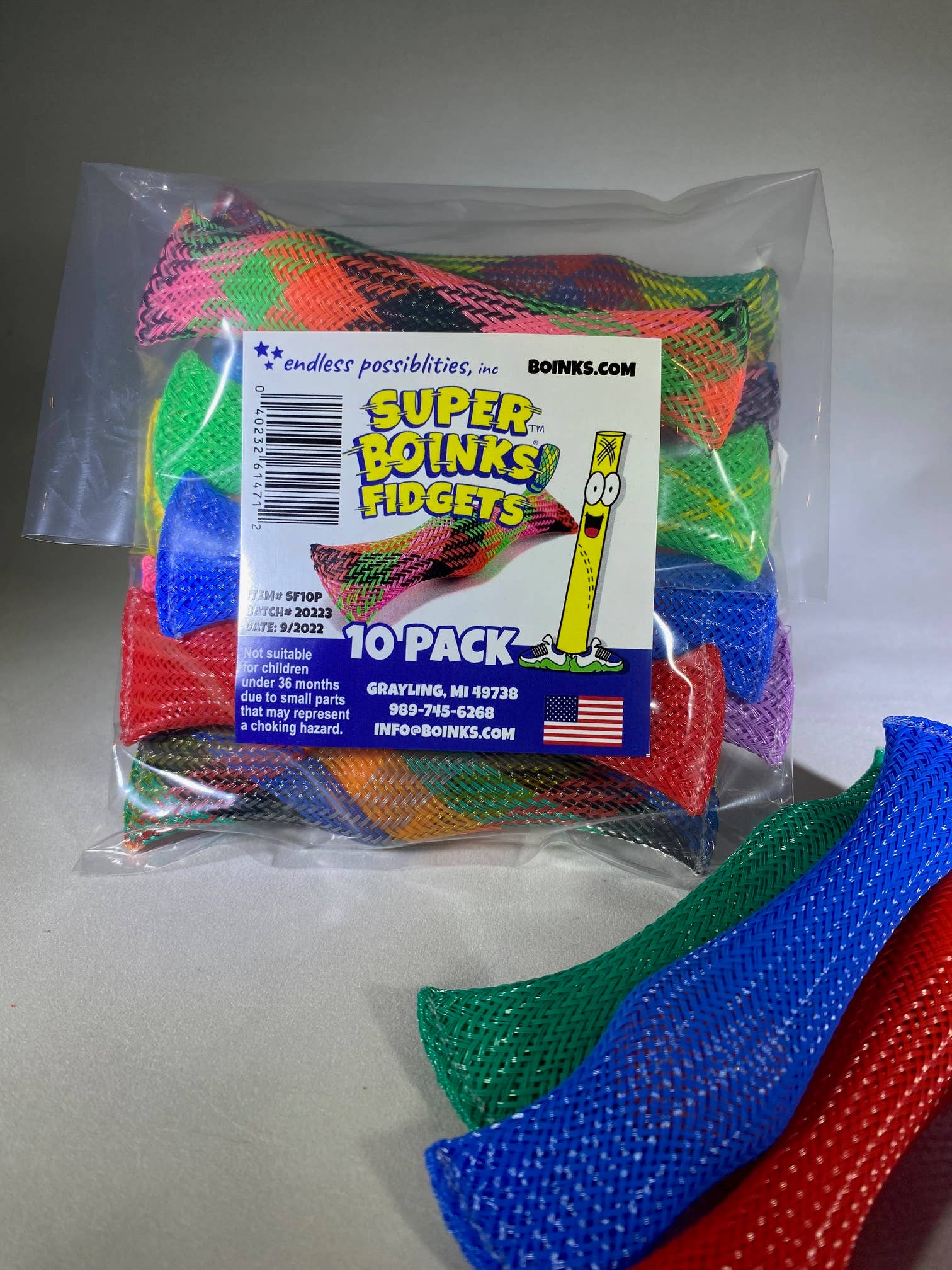 Super Boinks fidget toy packaging
