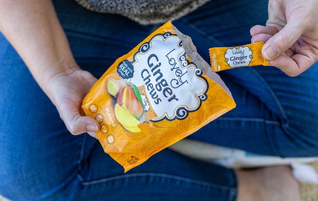Mango Ginger Chews Candy - Gluten Free, Vegan, Non-GMO