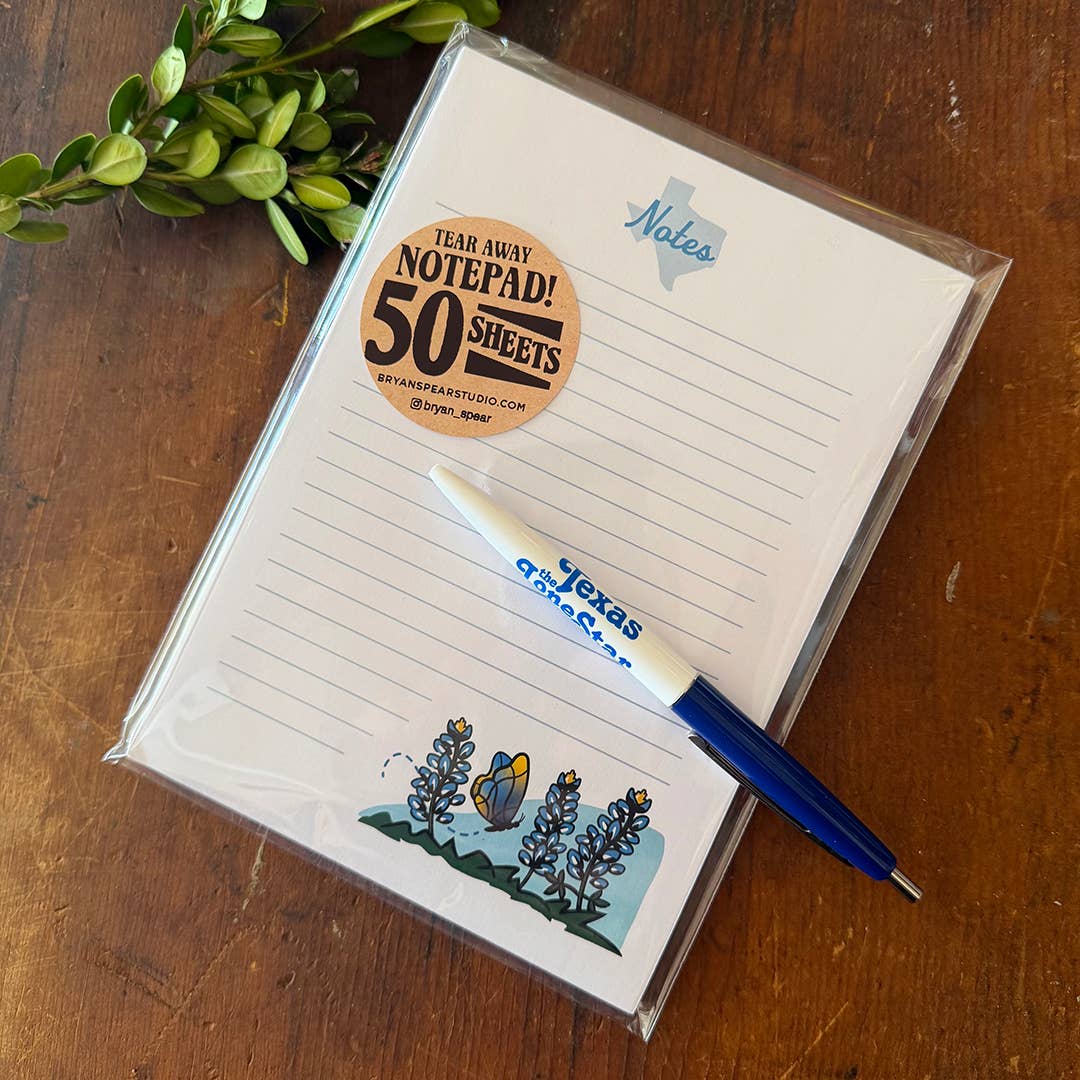 Texas Bluebonnets Notepad on display