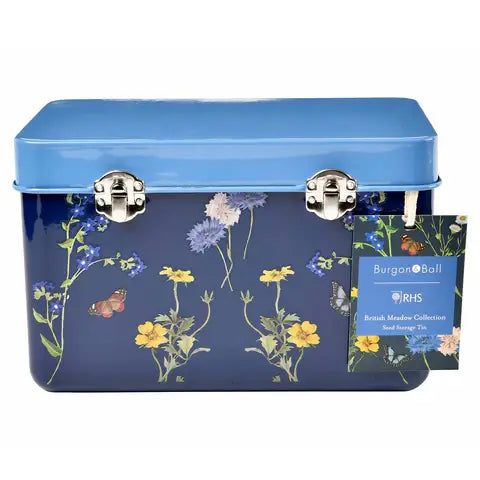 British Meadow Seed Tin open view showing interior