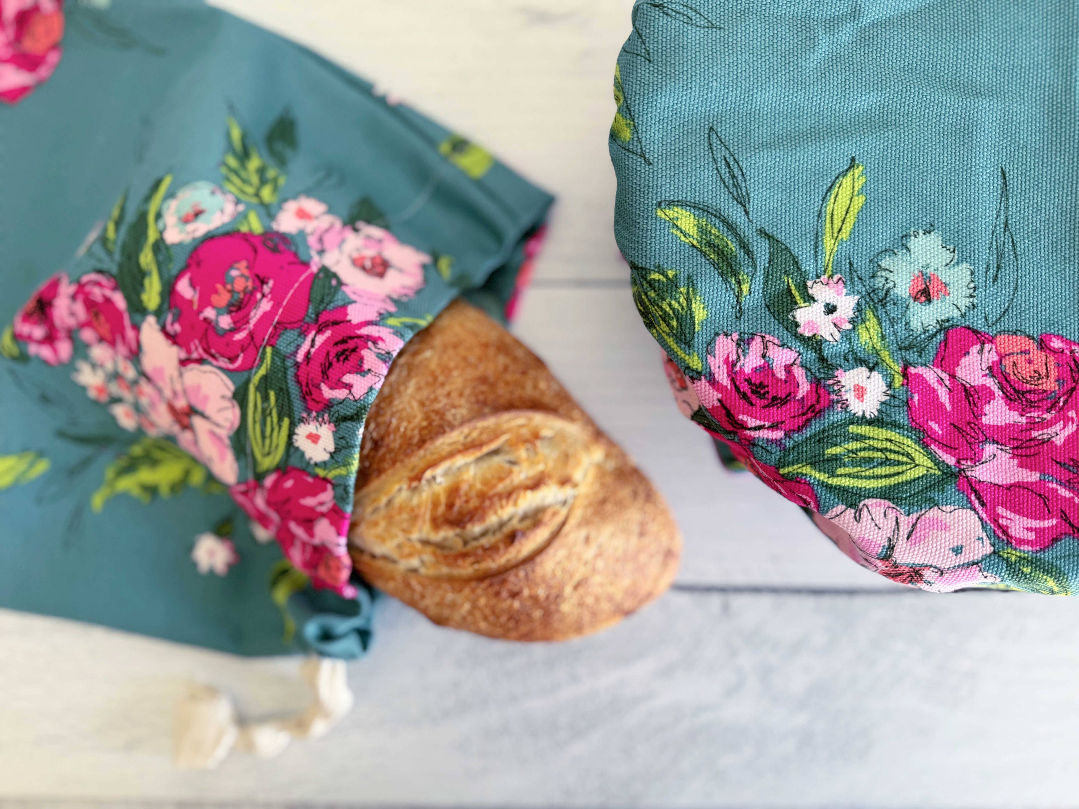 Flower Gala Bread Makers Set bread bag and bowl cover