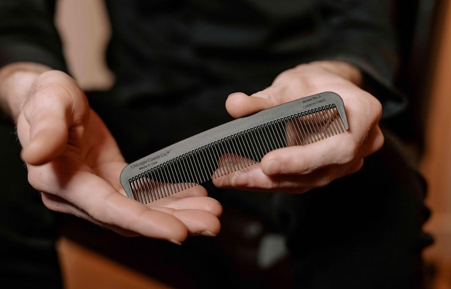 Model No. 3 Carbon Fiber Comb side profile view