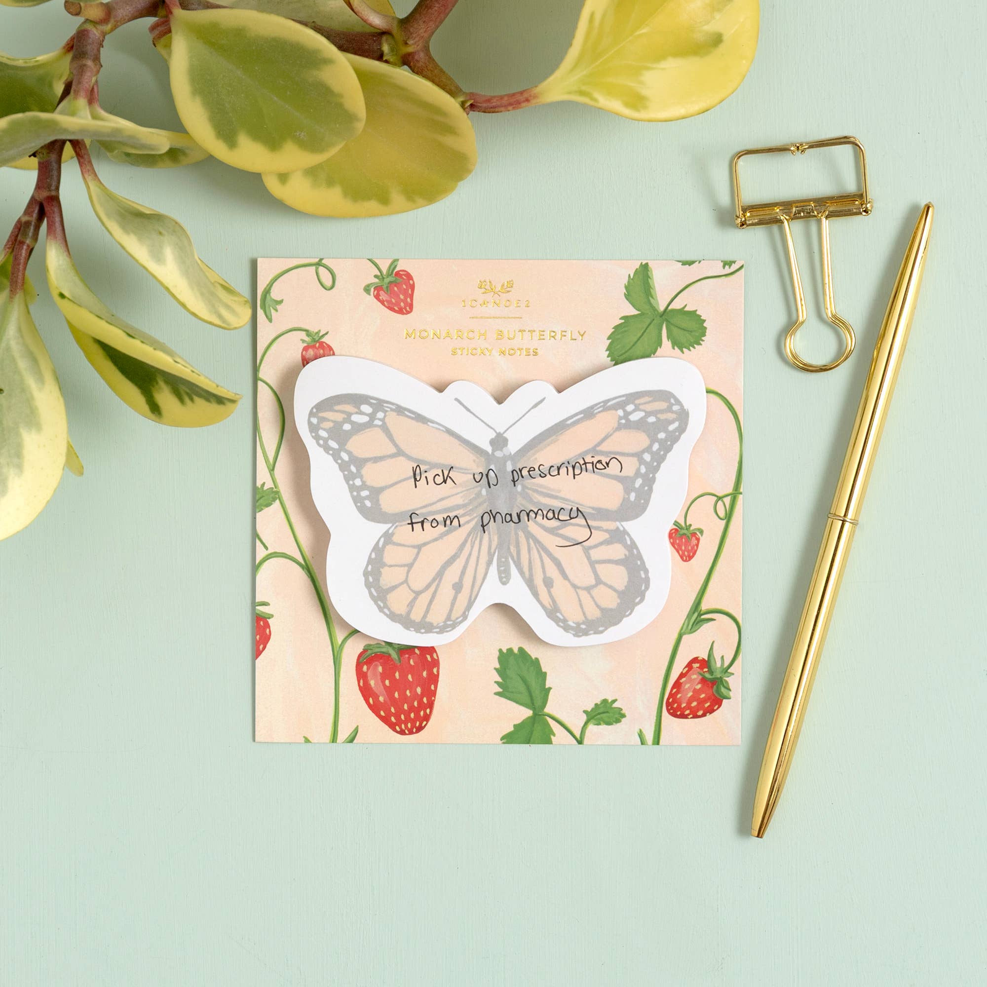 Monarch Butterfly Sticky Notes showing adhesive note pages