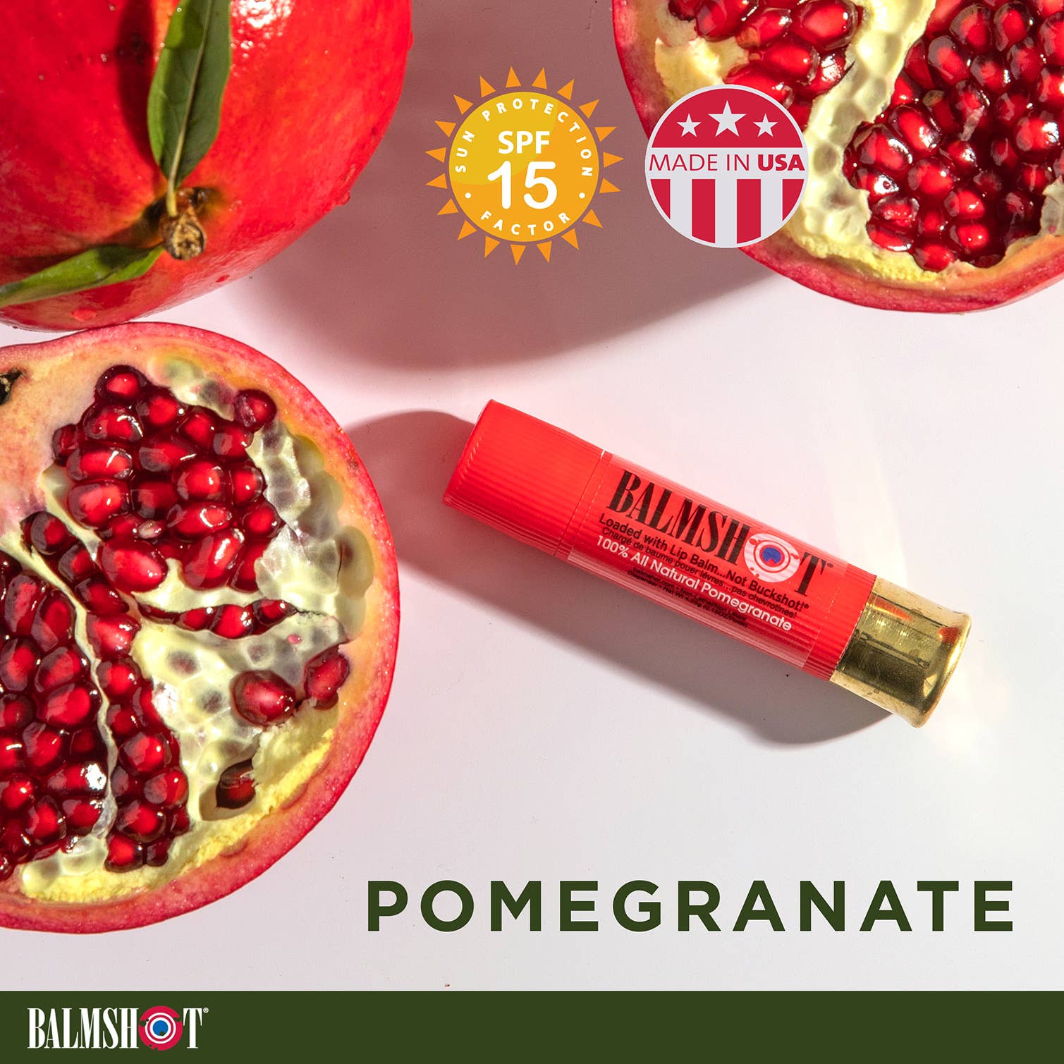 Shotgun Shell Lip Balm | Pomegranate | 24-Pack | All-Natural