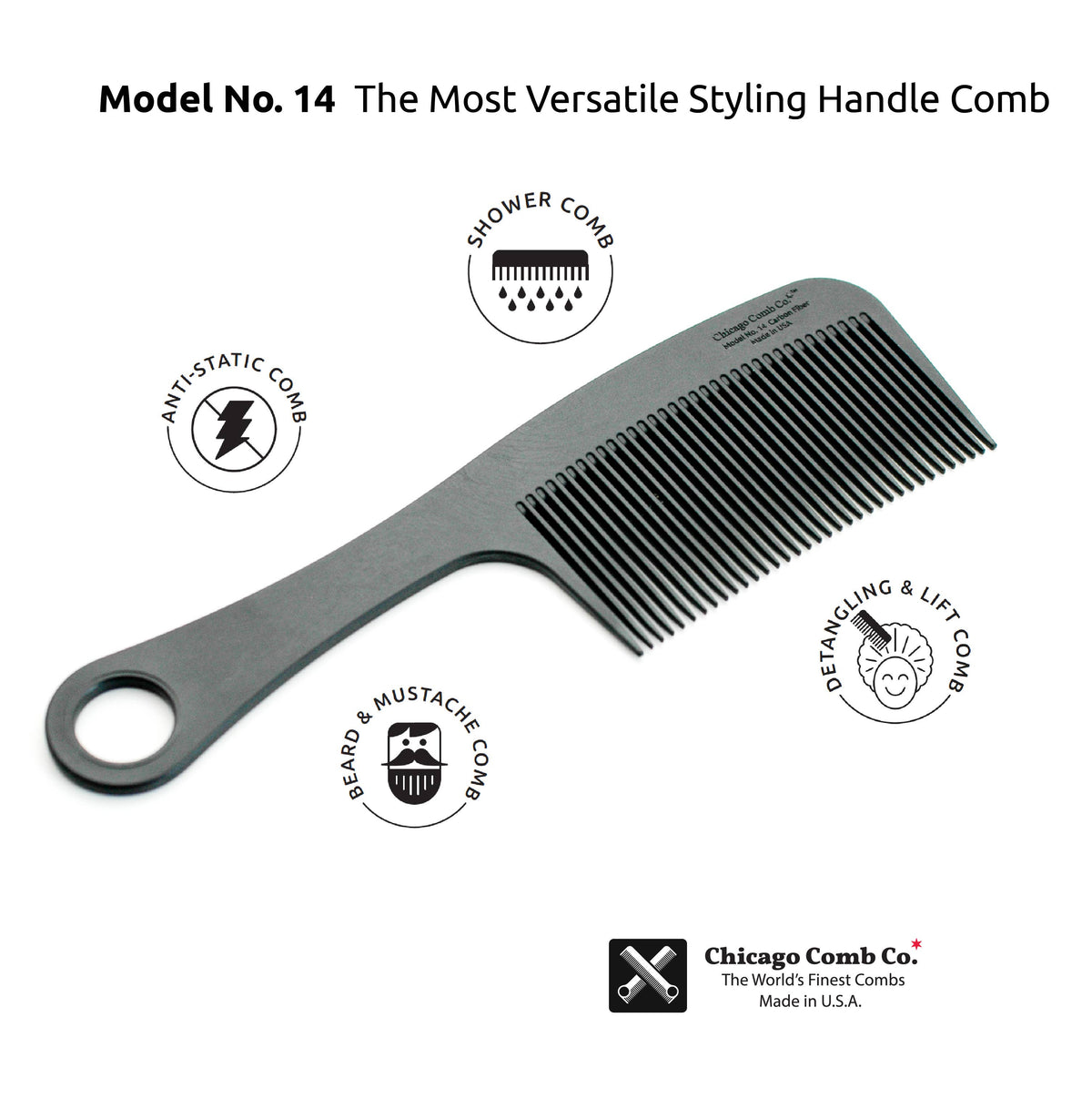 Model No. 14 Carbon Fiber Comb