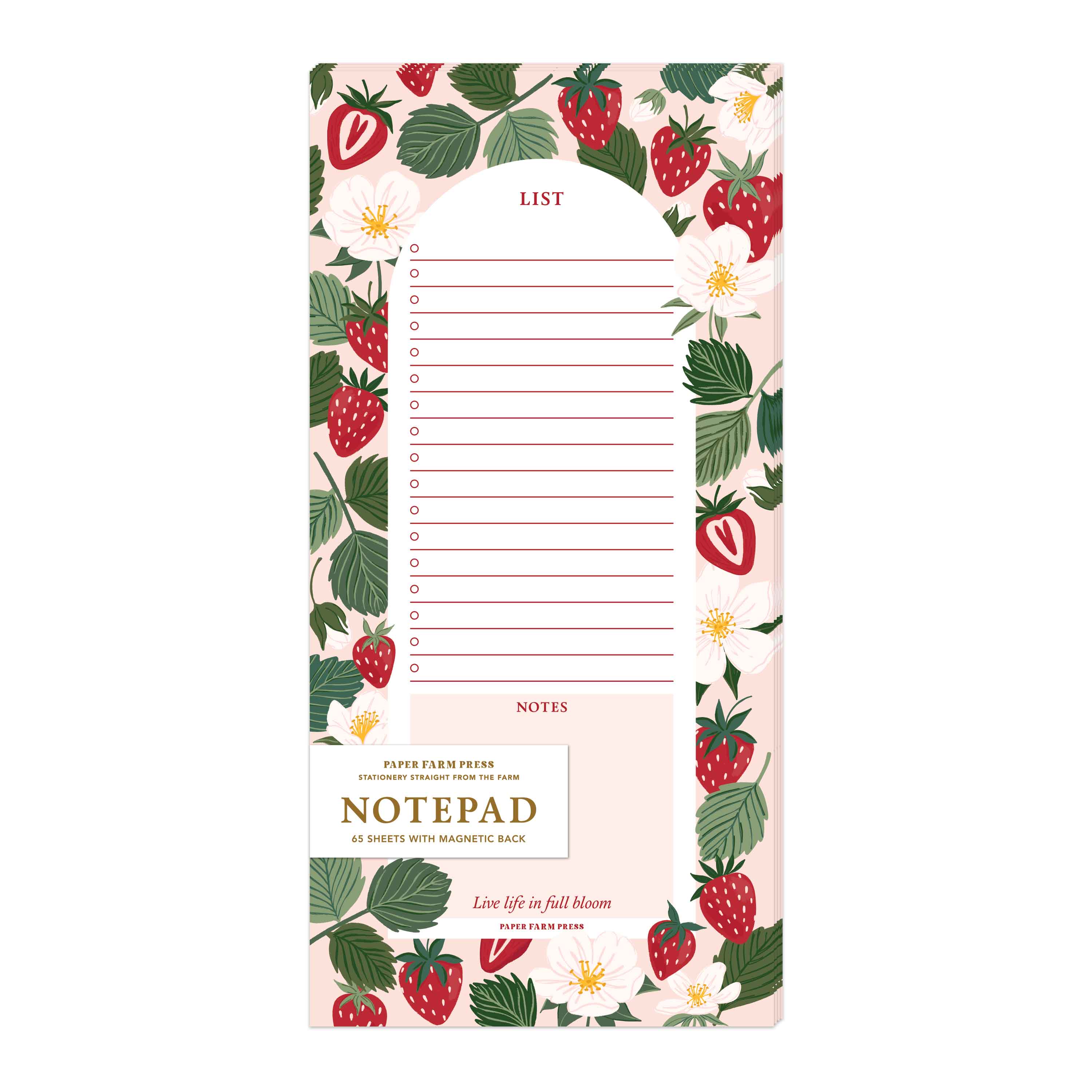 Strawberry Patch Market List Notepad