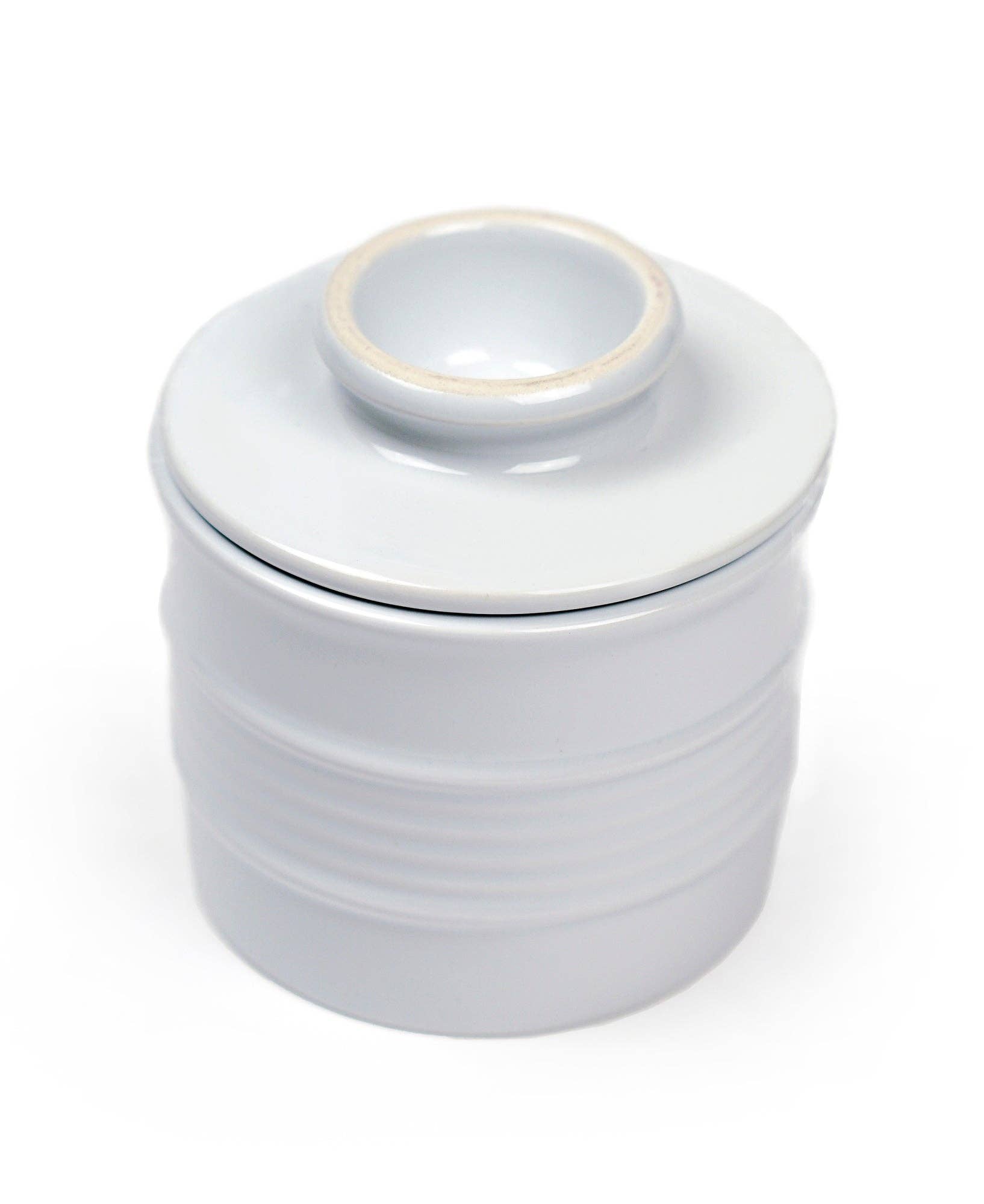 Stoneware Butter Pot - White