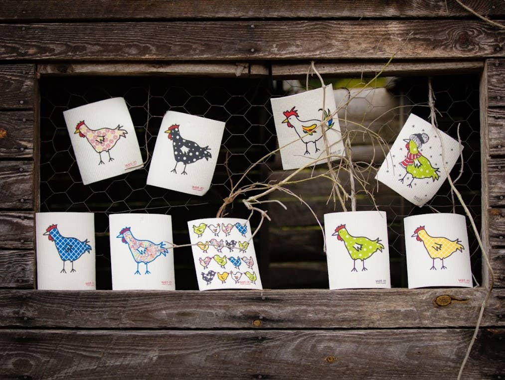 Spotted Black Chicken Swedish Cloth