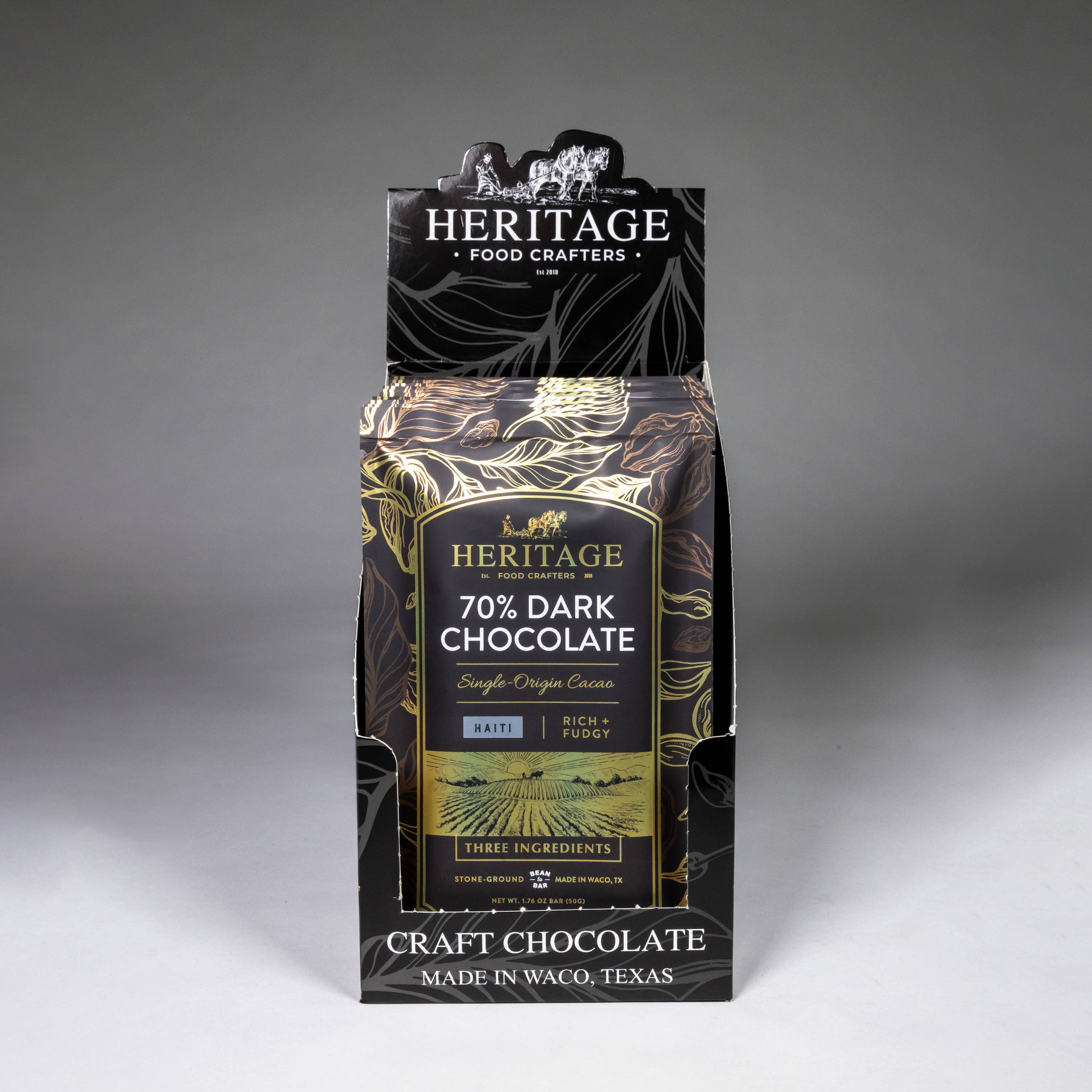 70% Haiti Dark 50g award-winning craft chocolate bar