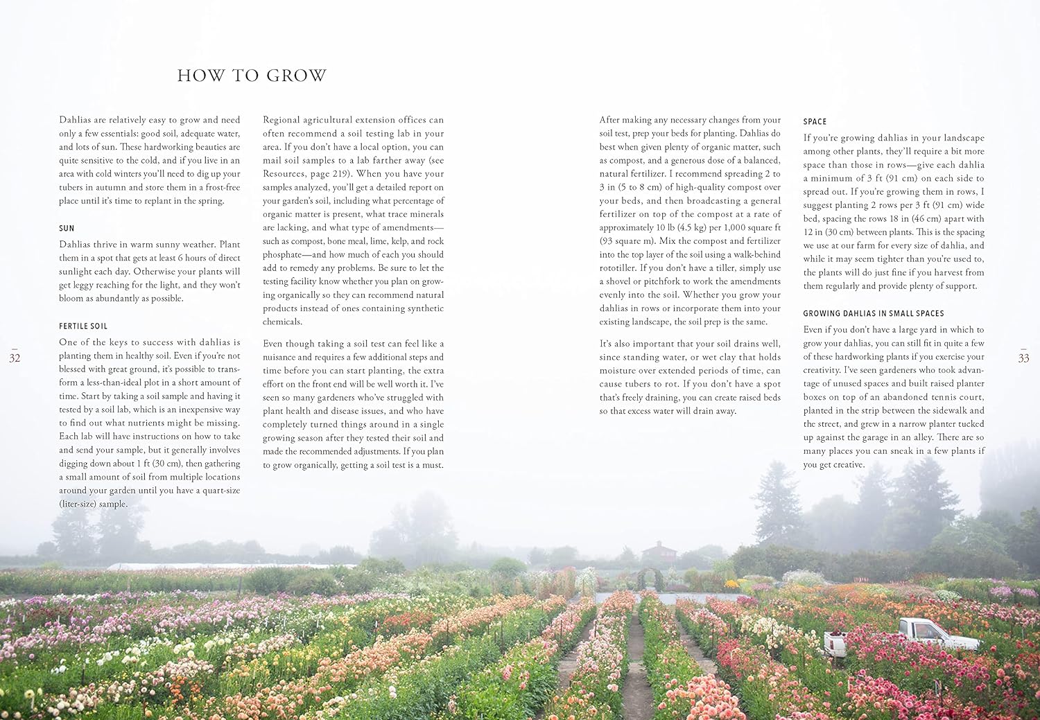 Floret Farm's Discovering Dahlias book interior growing guide page