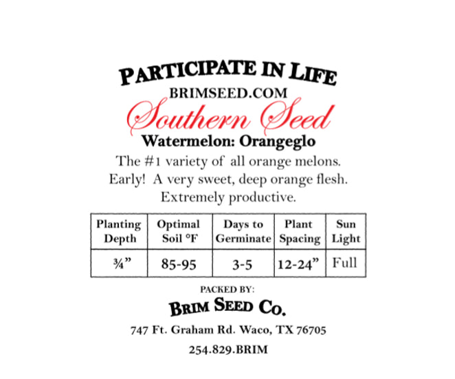 Brim Seed Co. - Southern Acclimated Orangeglo Watermelon Heirloom Seed