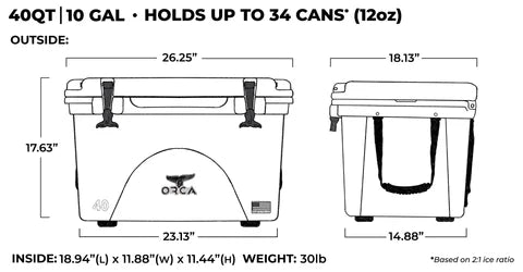 Orca Coolers 40 QT interior detail view