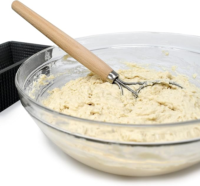 NorPro 12-inch Scandinavian Dough Whisk with wire loop head