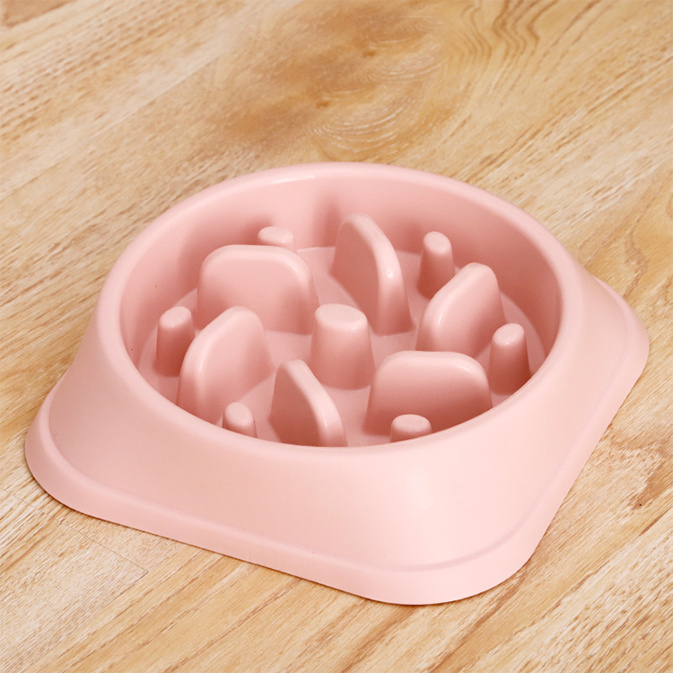 Slow feeder dog bowl top-down view showing pattern