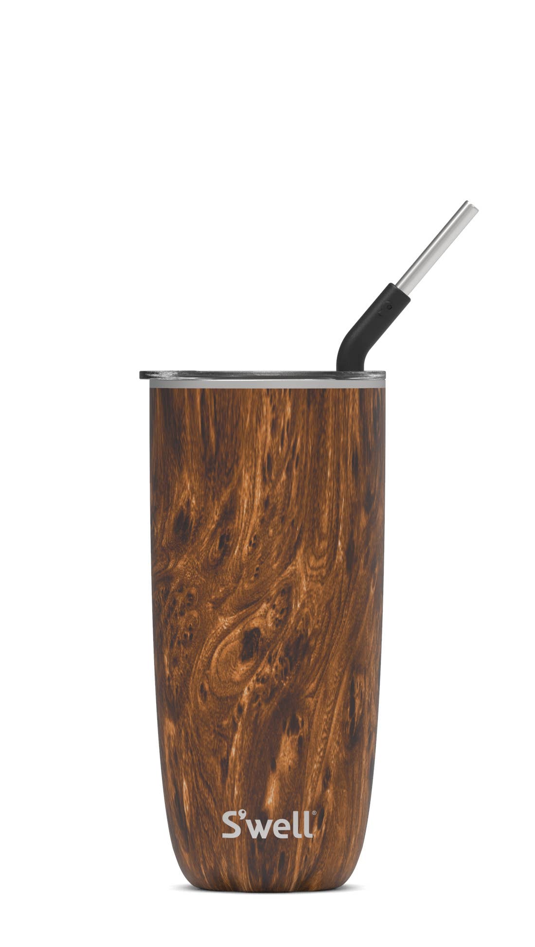 S'well 24oz stainless steel Teakwood tumbler with straw