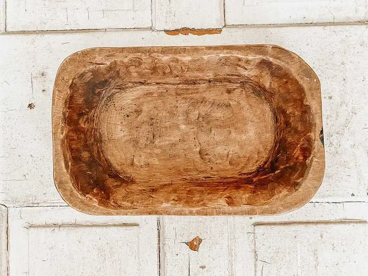 Media Dough Bowl, Farmhouse Decor, Handmade #B