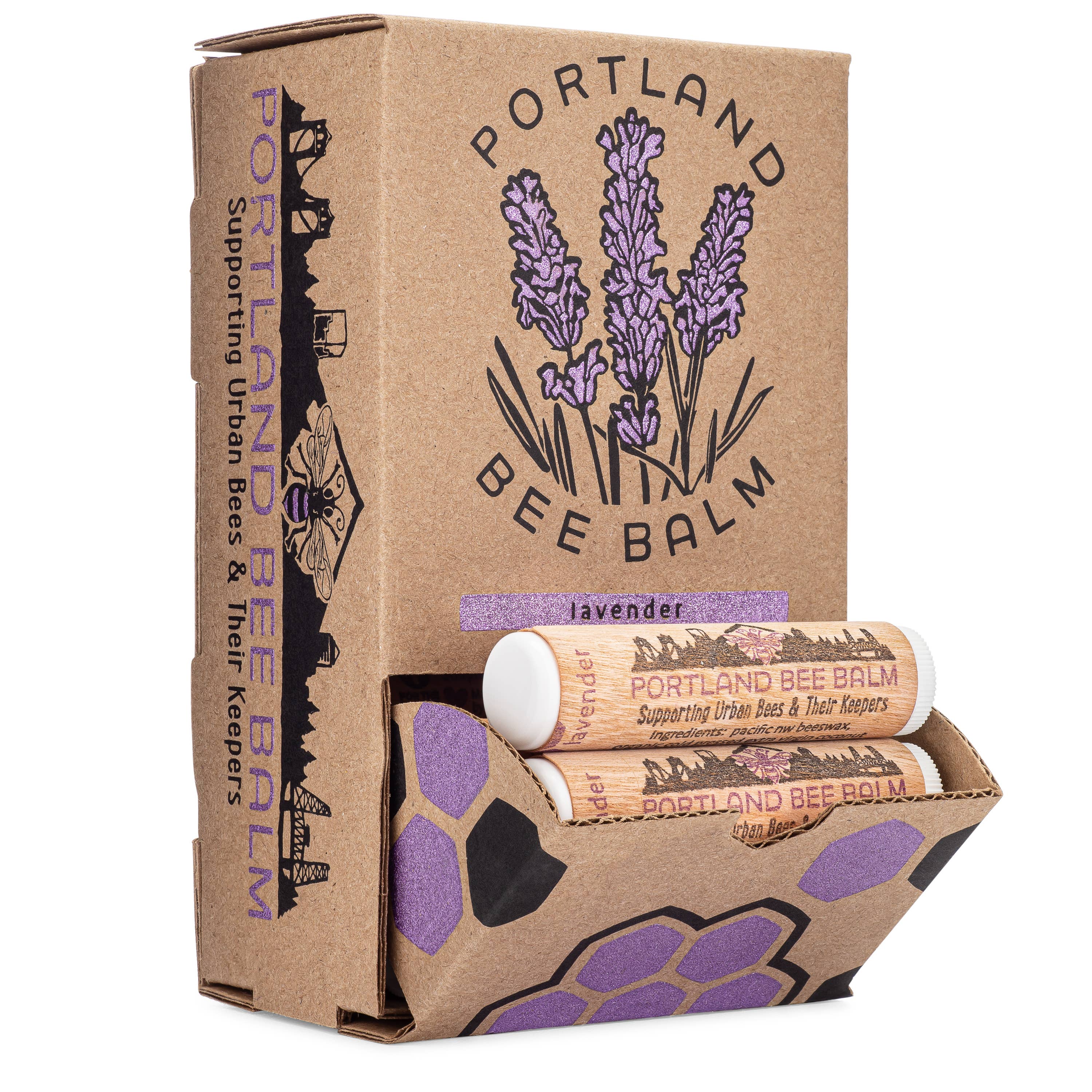 Oregon Lavender lip balm shelf display