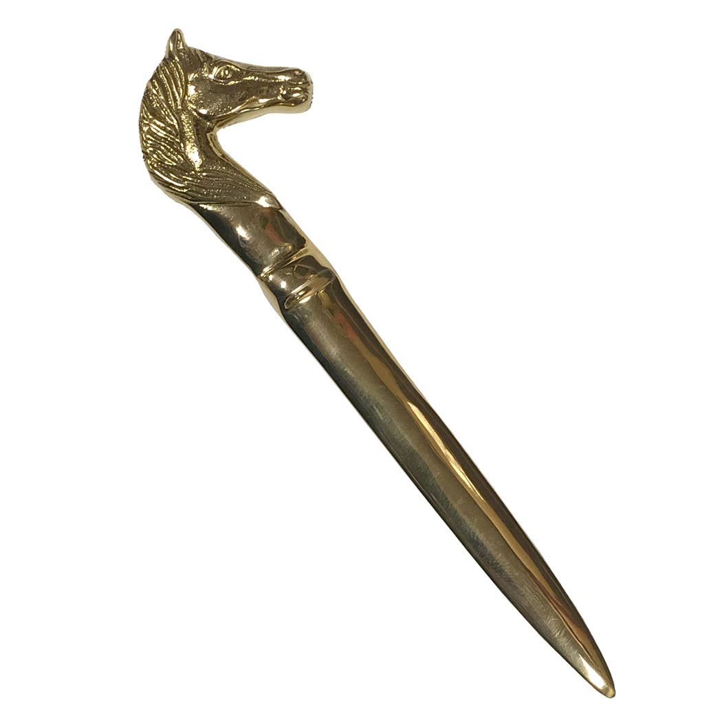 6-1/4" Solid Polished Brass Horse Head Letter Opener