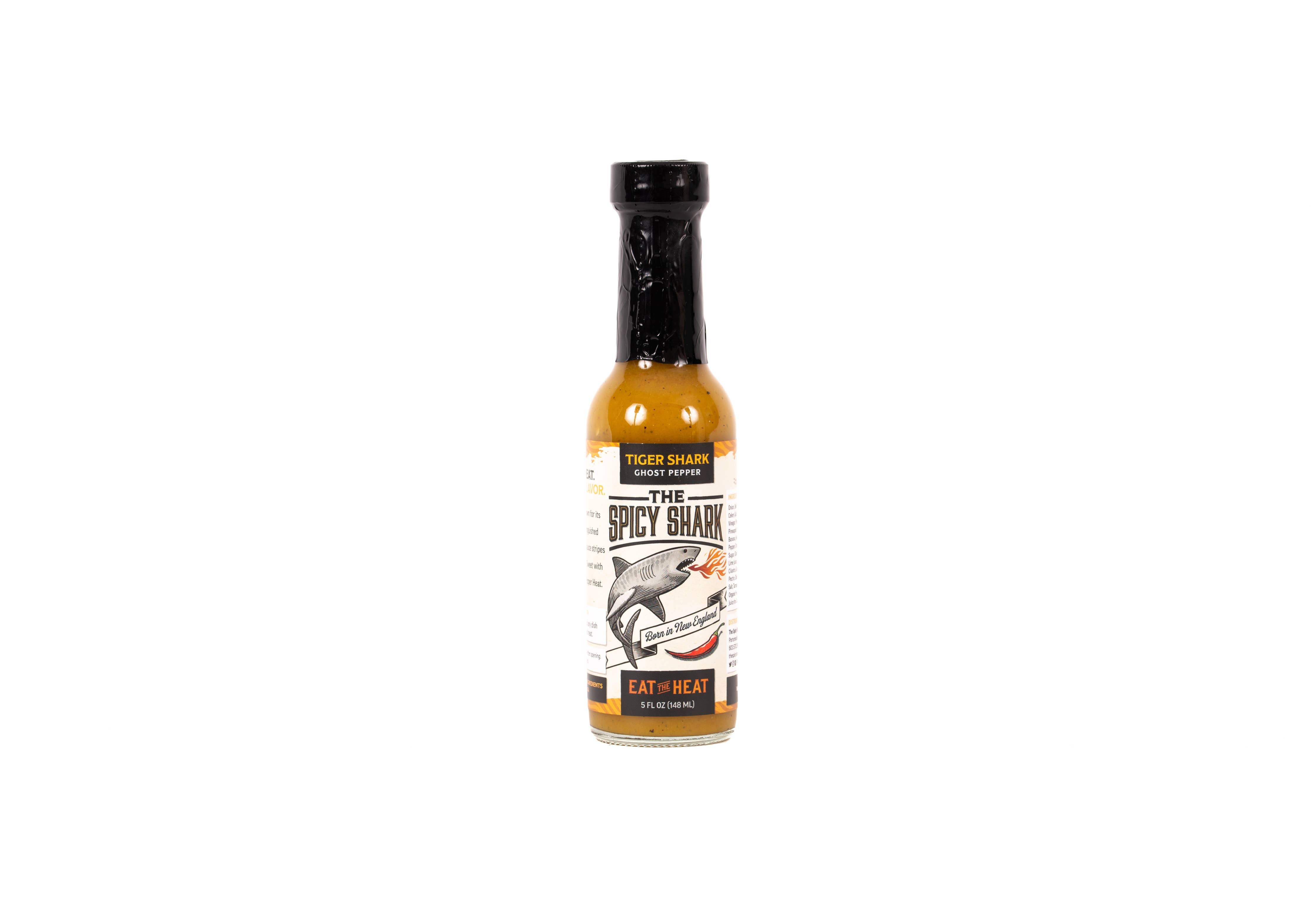 Tiger Shark Ghost Pepper Hot Sauce bottle