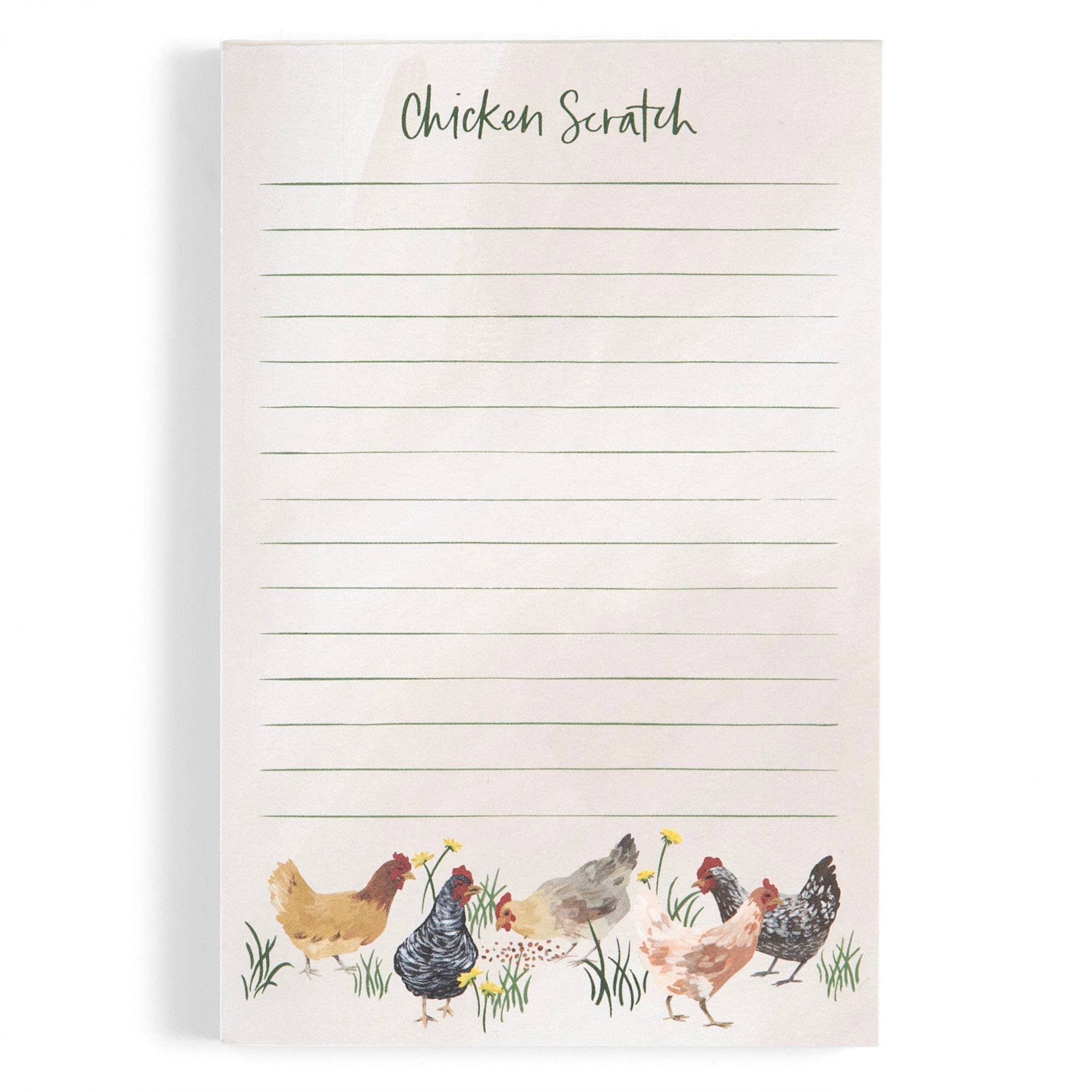 Chicken Scratch notepad with chicken-themed design