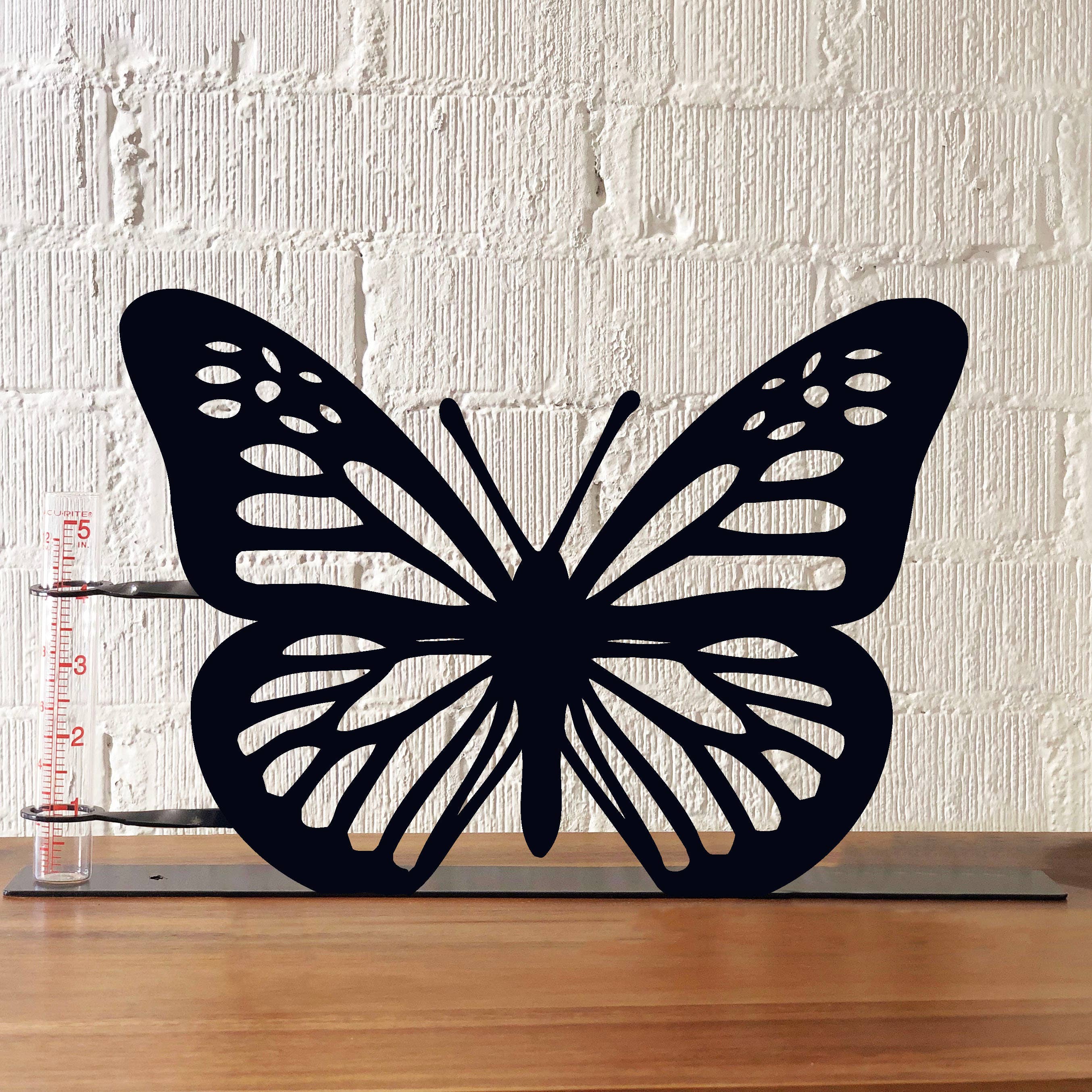 Steel Grace butterfly decorative rain gauge