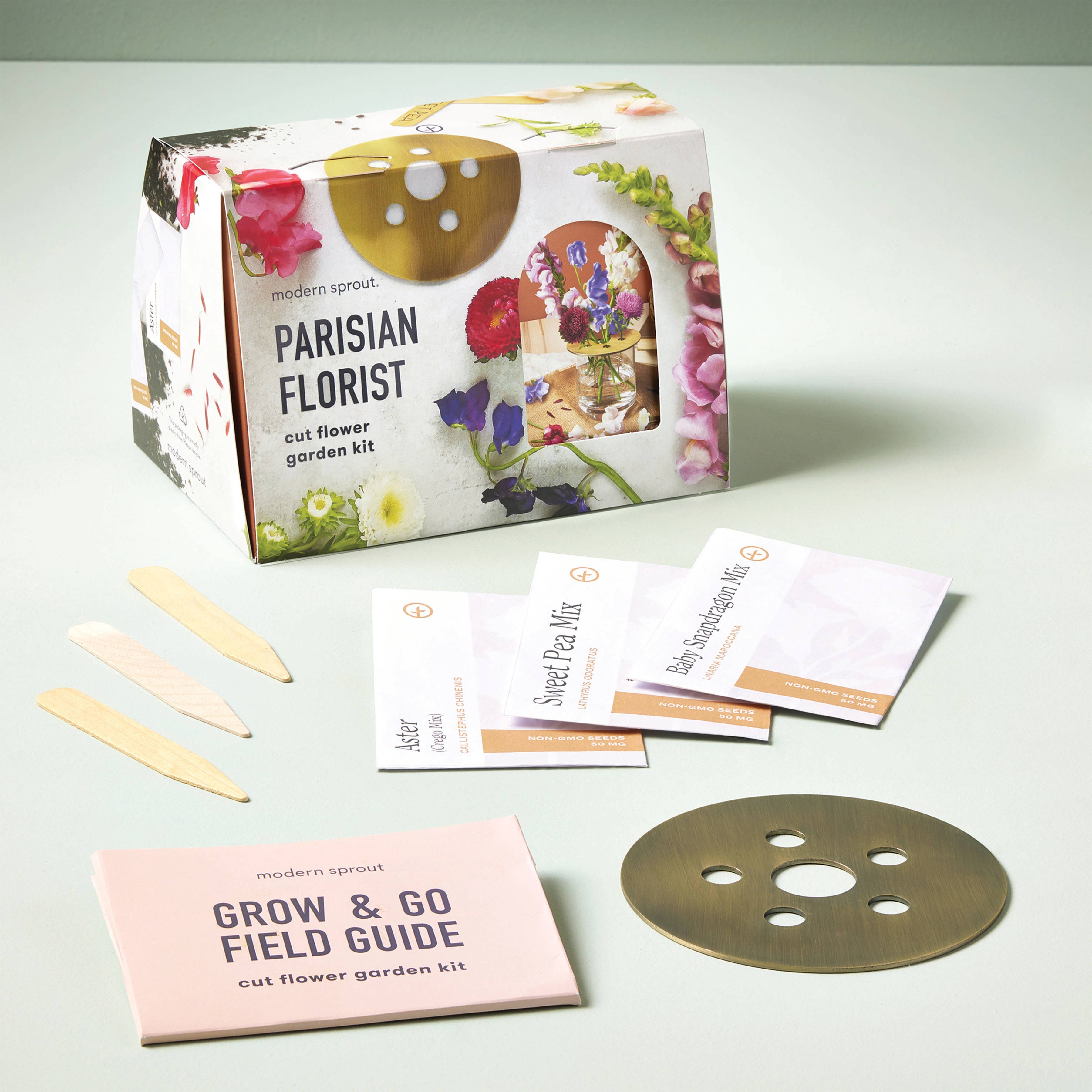 Travel Trio Parisian Flower Shop seed kit packaging