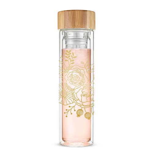 Pinky Up Blair bouquet glass travel infuser mug