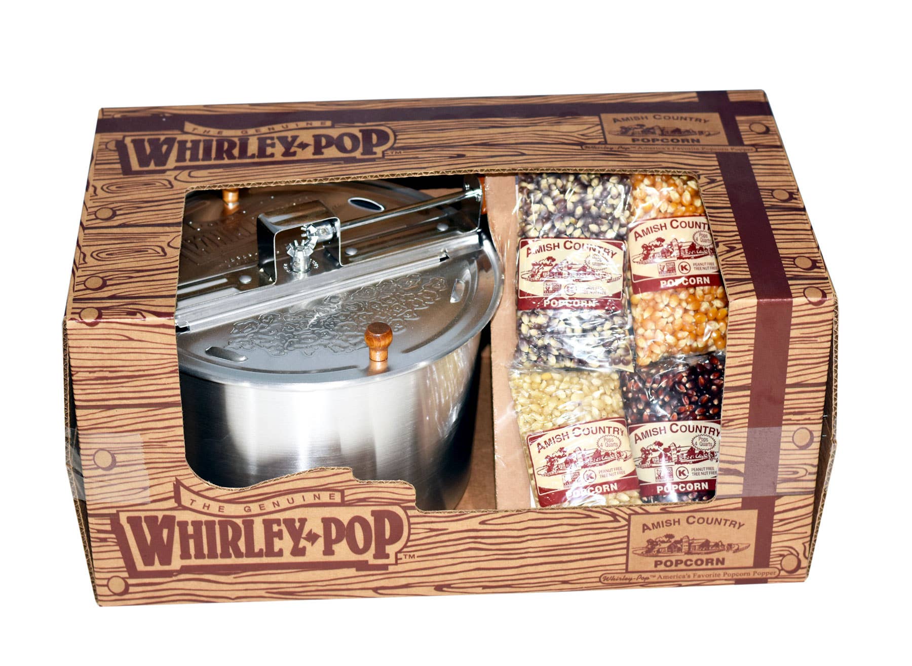 Whirley Pop Gift Set with 4oz bags of popcorn