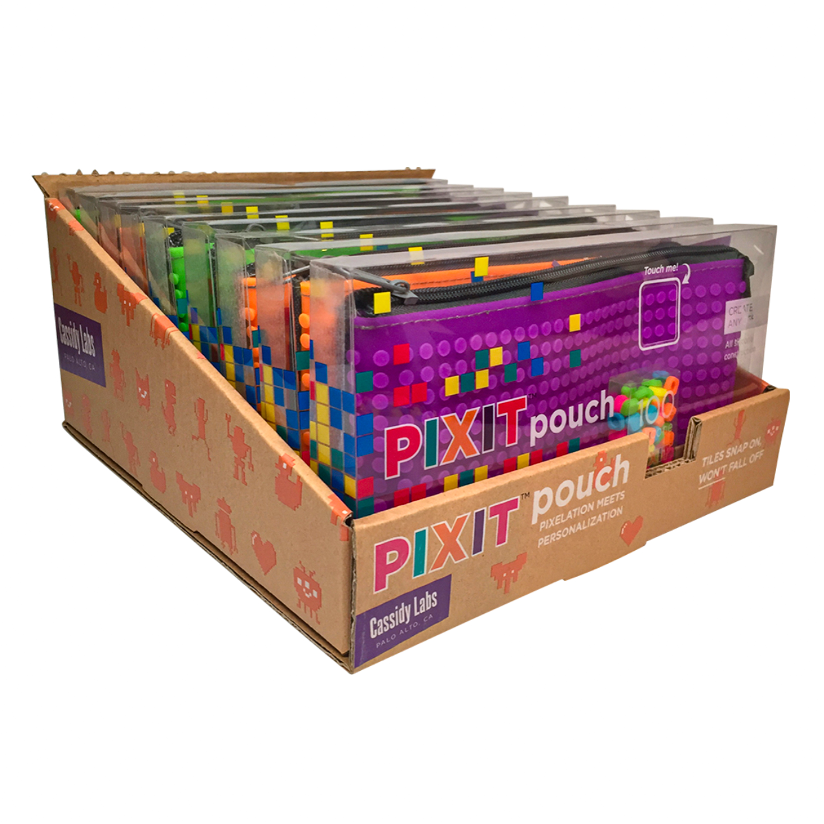 Pixit pencil case colorful design front view