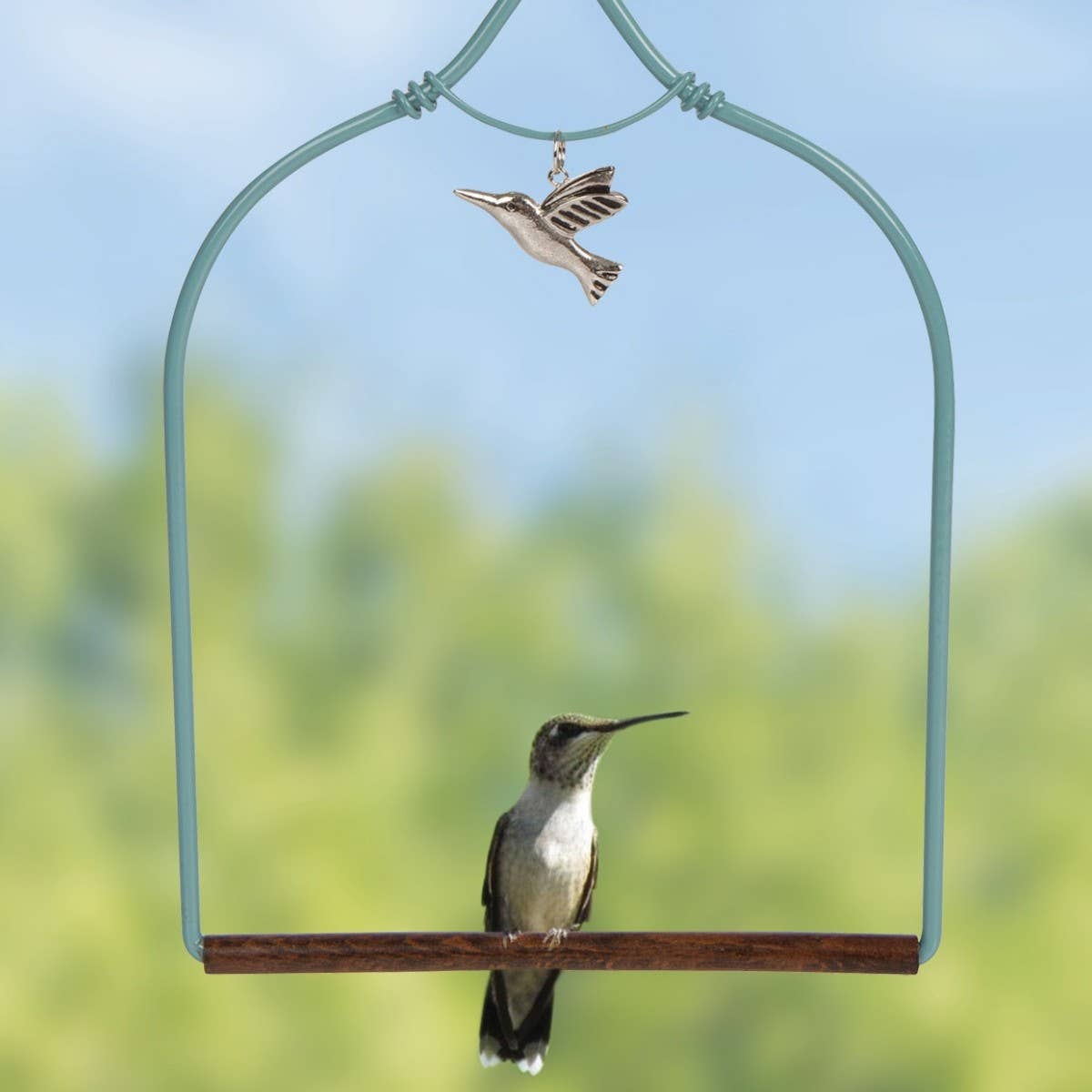 POP'S Charmed hummingbird swing in teal
