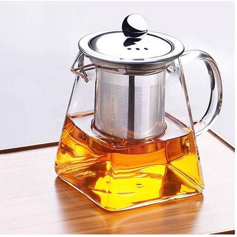 Glass teapot with stainless steel infuser and lid 32 oz